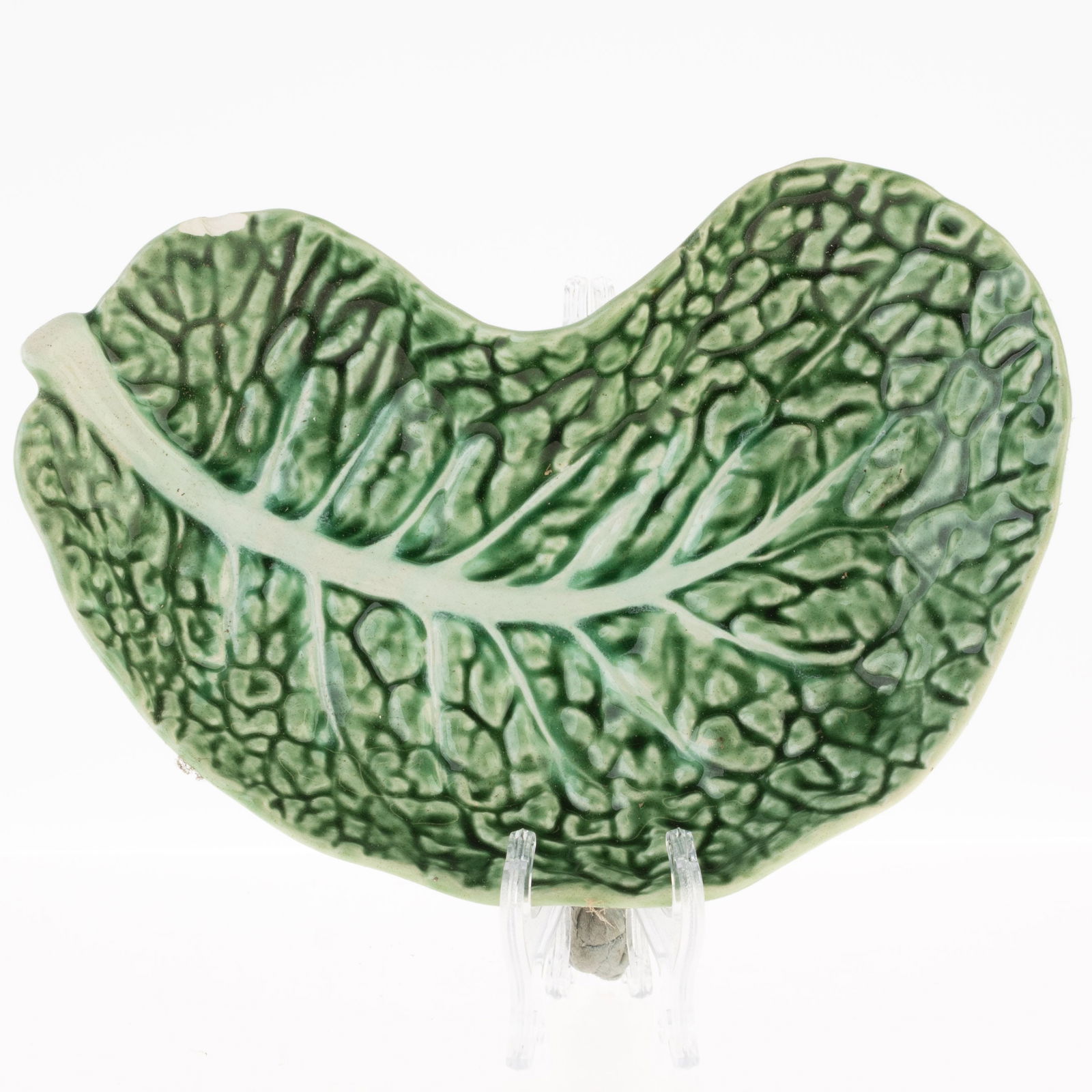 MID CENTURY BORDALLO PINHEIRO CERAMIC MAJOLICA POTTERY CABBAGE DISH (1 of 3)