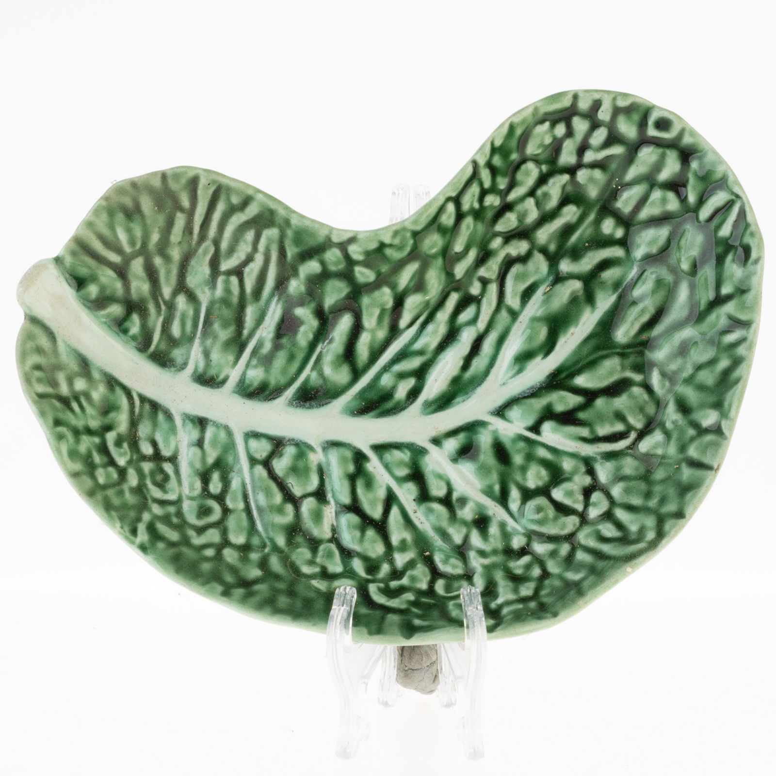 MID CENTURY BORDALLO PINHEIRO CERAMIC MAJOLICA POTTERY CABBAGE DISH (1 of 3)