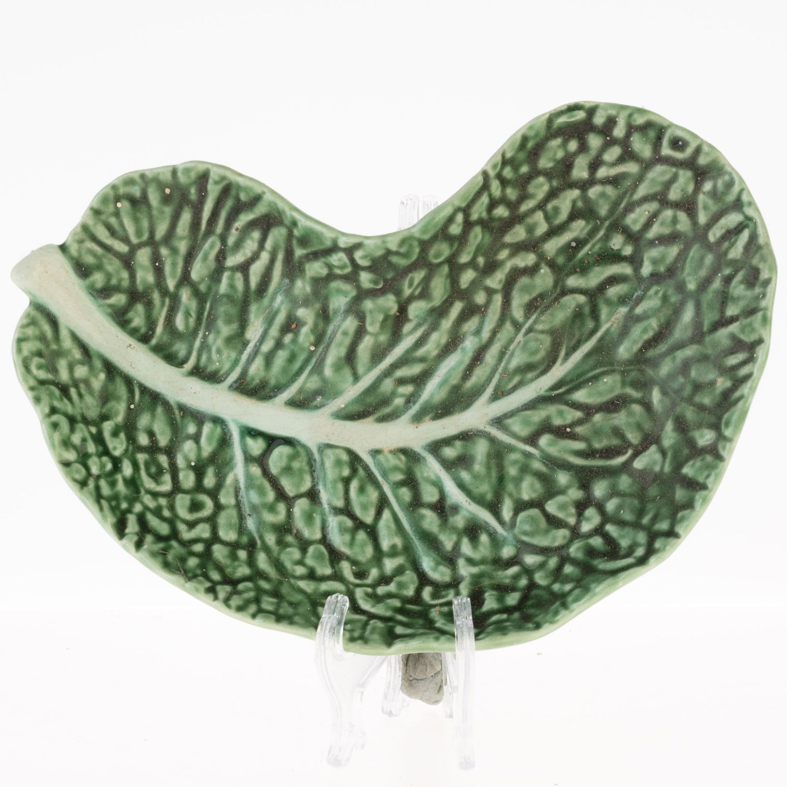 MID CENTURY BORDALLO PINHEIRO CERAMIC MAJOLICA POTTERY CABBAGE DISH (1 of 3)