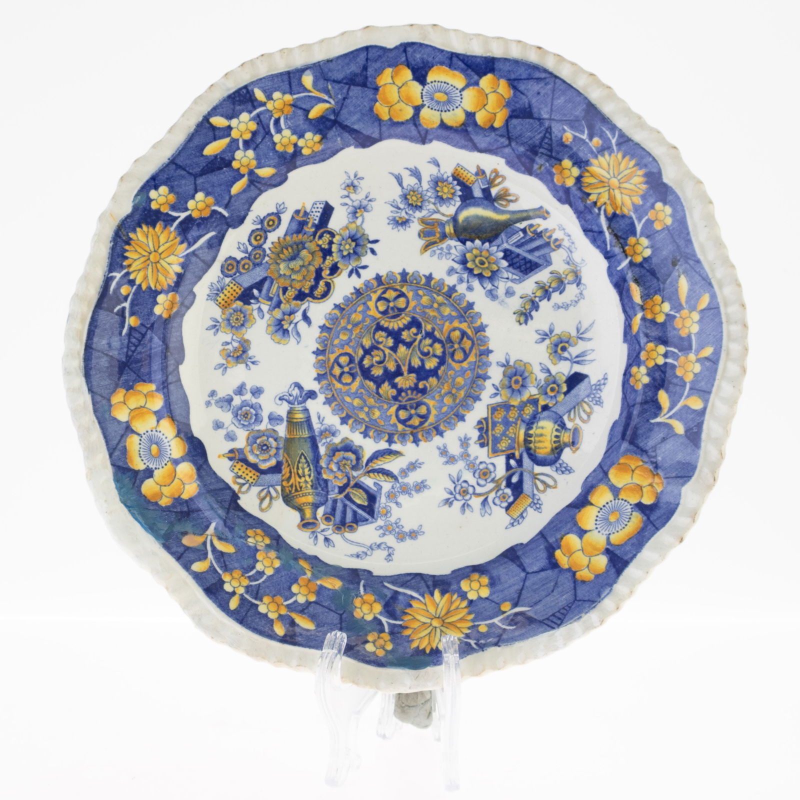 ANTIQUE COPELAND & GARRETT CHINESE PATTERN PORCELAIN CERAMIC PLATE (1 of 3)