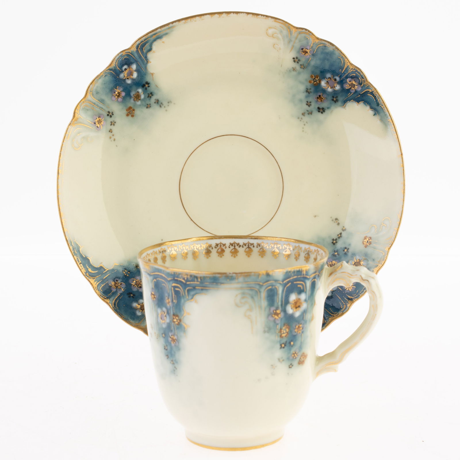 FRENCH LIMOGES HAVILAND ART NOUVEAU PORCELAIN CERAMIC TEACUP WITH SAUCER (1 of 4)