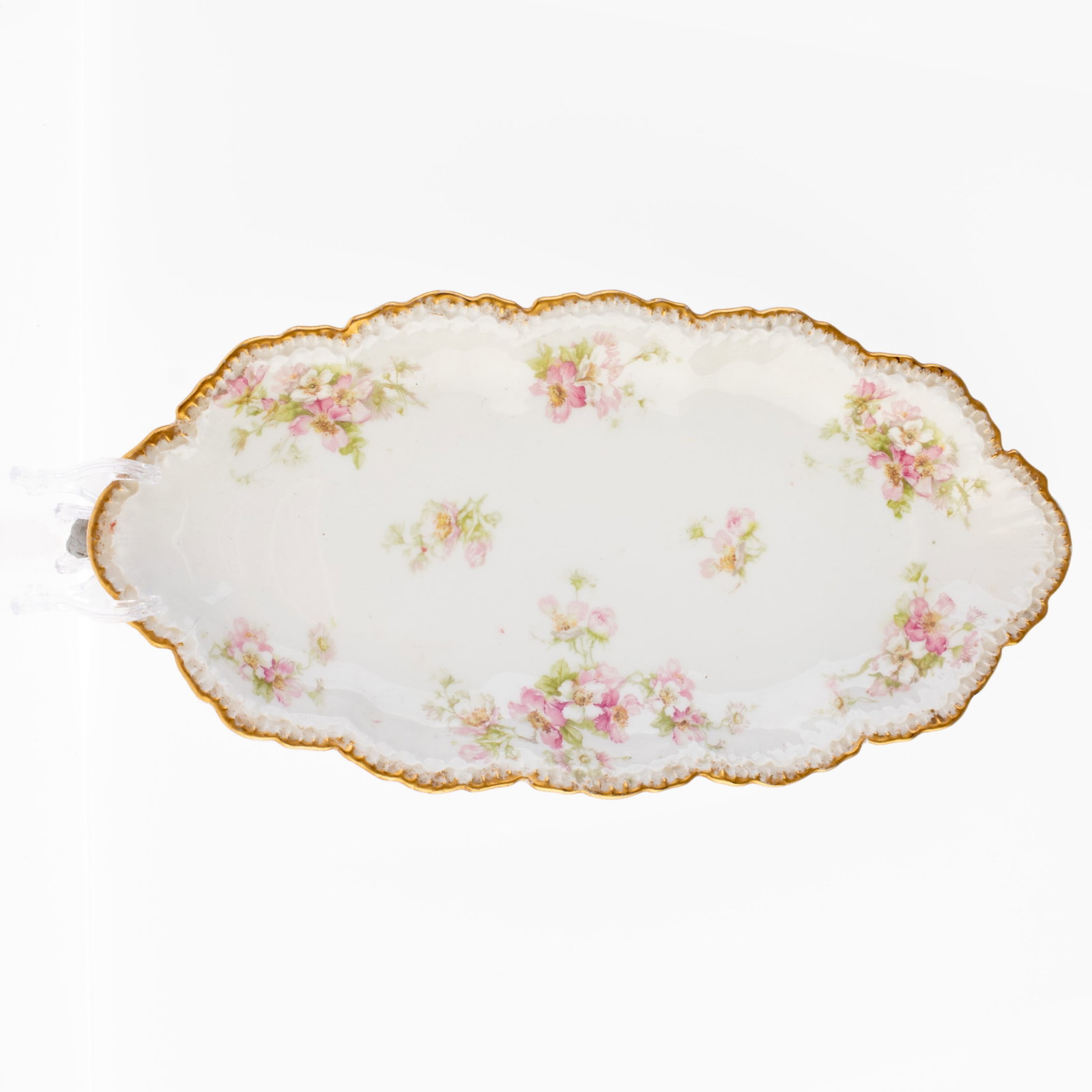 GOA LIMOGES FRENCH PORCELAIN CERAMIC ART NOUVEAU STYLE TRAY: From a collection of Wedgwood and other selected ceramic/porcelain objects. Kindly examine all photographs provided in this listing or ask for a condition report. All items offered are in generally go