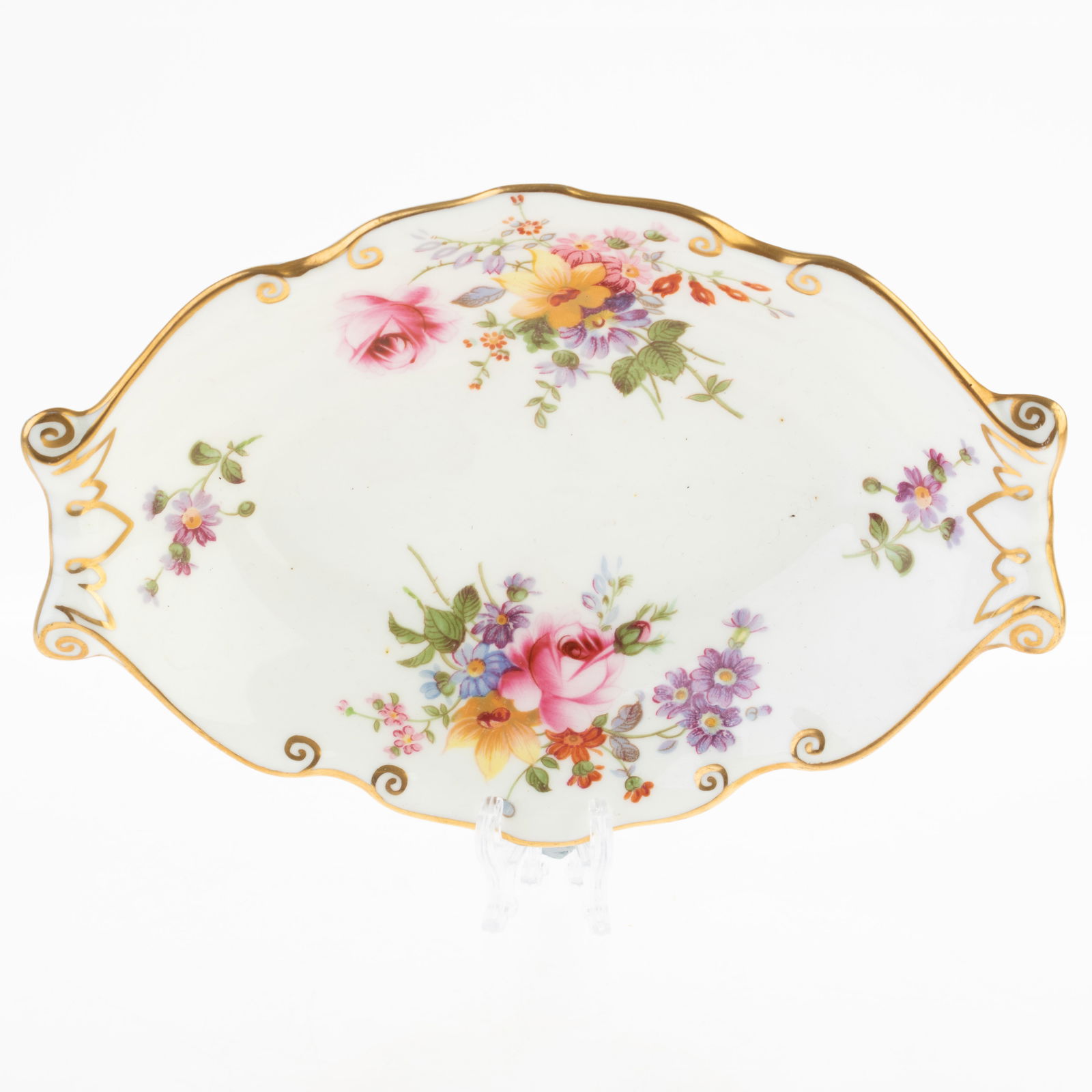 ROYAL CROWN DERBY FLORAL PORCELAIN CERAMIC DISH (1 of 4)