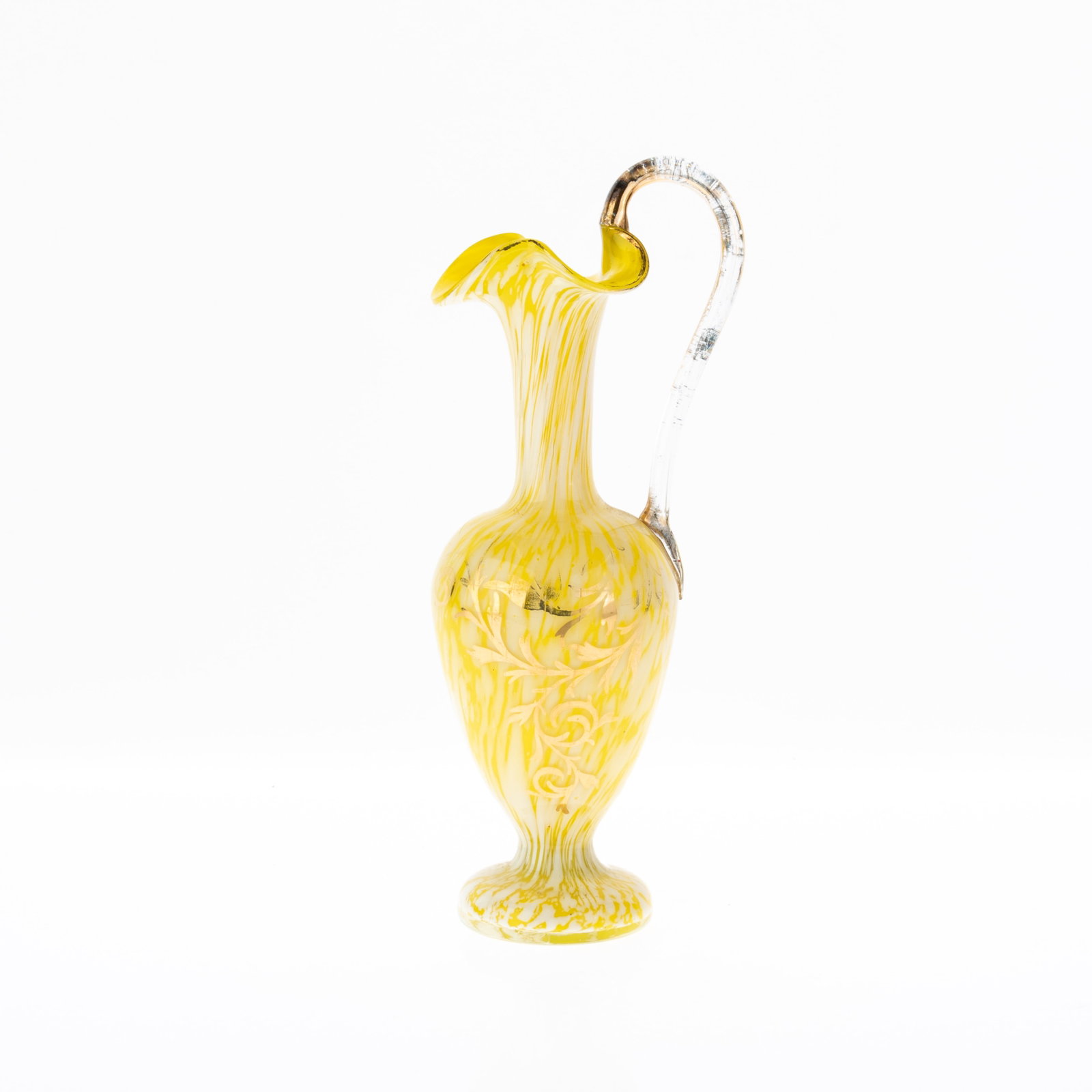 BOHEMIAN GLASS CONTINENTAL EWER: 22x7x7CM.From a collection of Wedgwood and other selected ceramic/porcelain objects. Kindly examine all photographs provided in this listing or ask for a condition report. All items offered are in gen