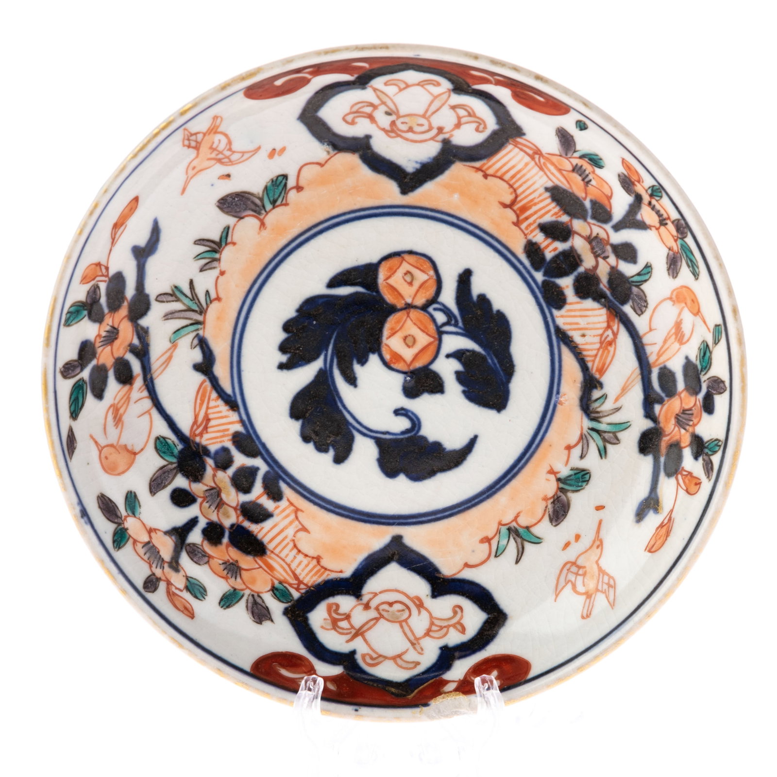 JAPANESE MEIJI IMARI PORCELAIN PLATE: (W) 13CM.From a collection of Wedgwood and other selected ceramic/porcelain objects. Kindly examine all photographs provided in this listing or ask for a condition report. All items offered are in gen