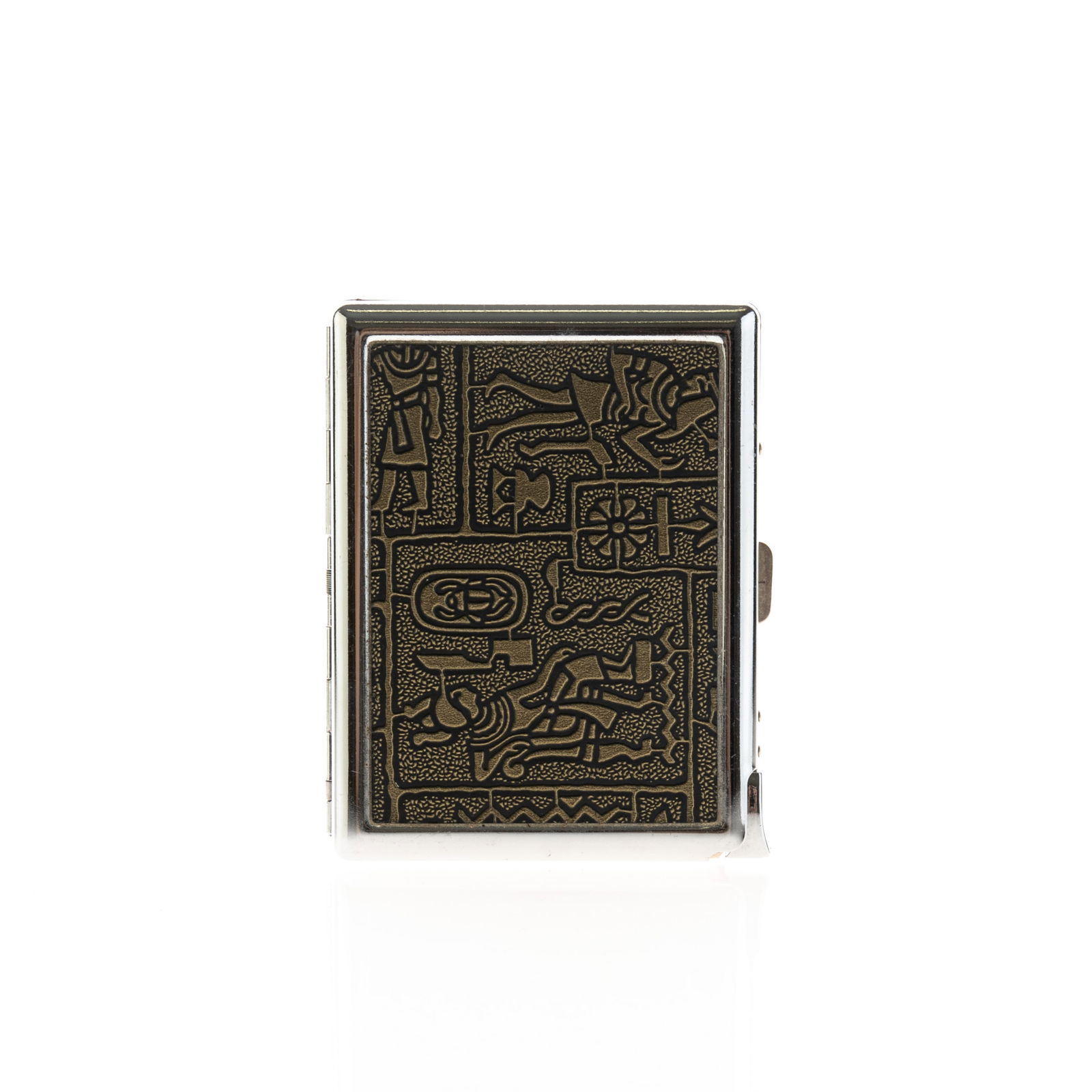 EGYPTIAN STYLE SILVER PLATED CIGARETTE CASE (1 of 2)
