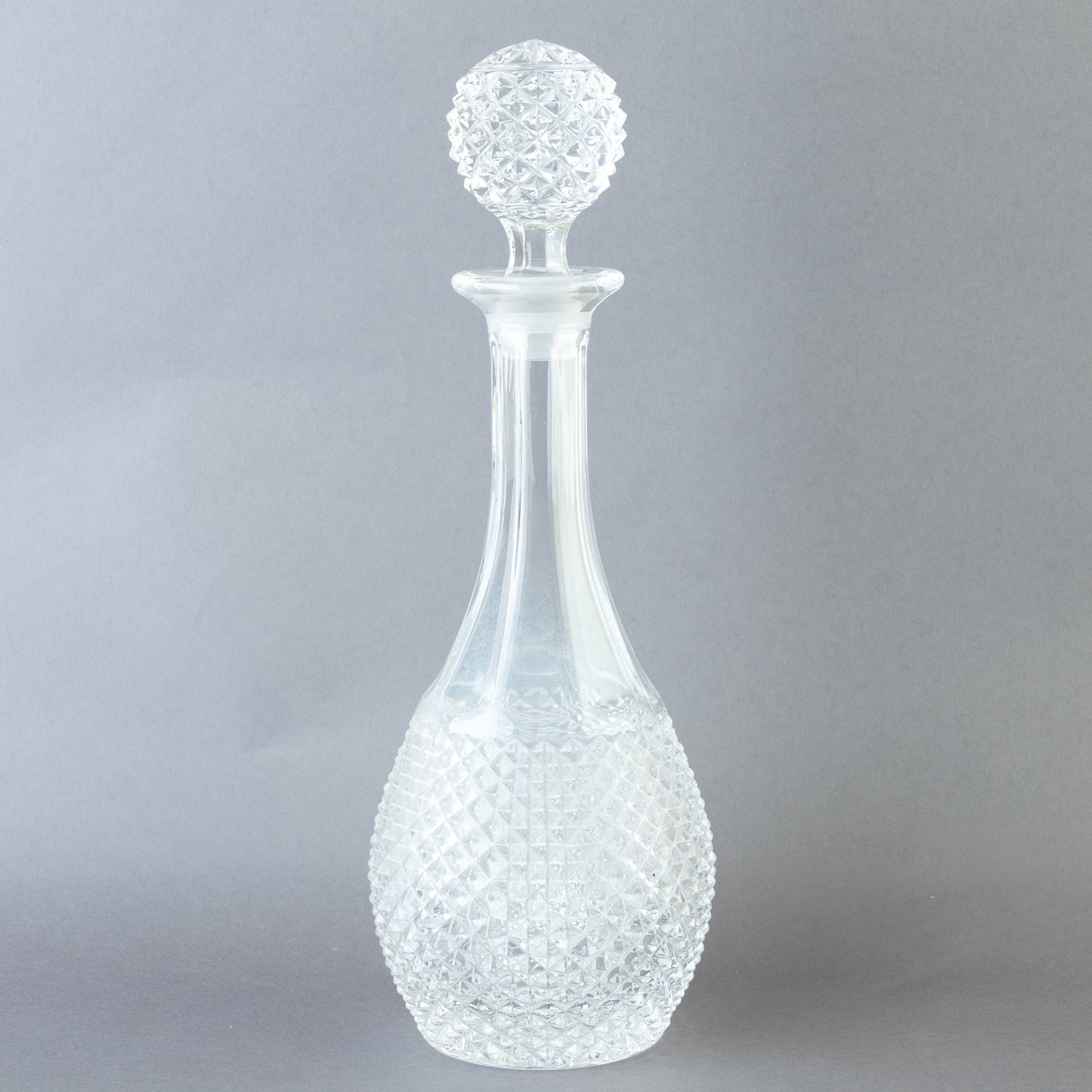 ANTIQUE CRYSTAL GLASS DECANTER: From a collection of Wedgwood and other selected ceramic/porcelain objects. Kindly examine all photographs provided in this listing or ask for a condition report. All items offered are in generally go
