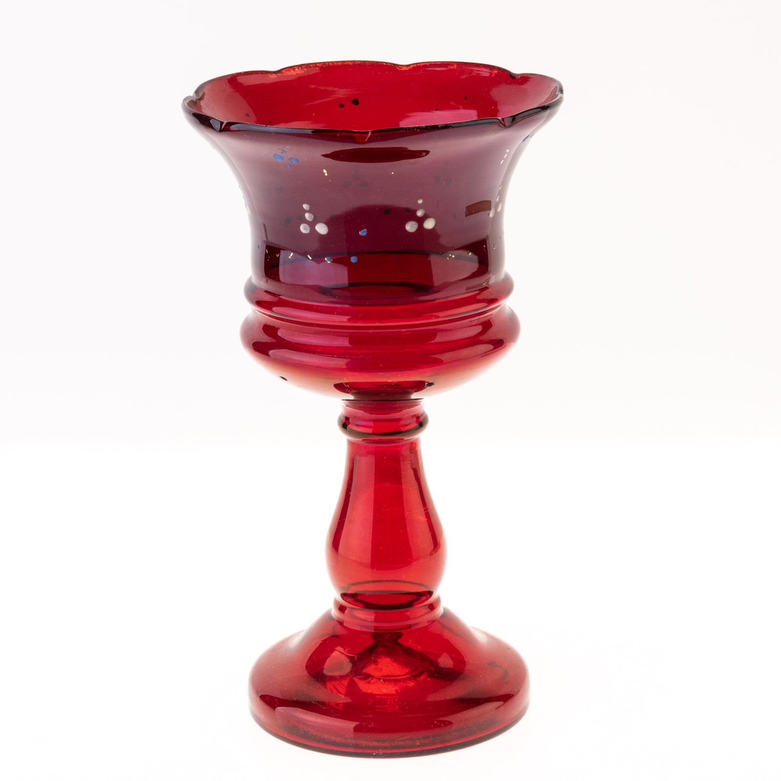 ANTIQUE VICTORIAN RUBY GLASS GOBLET 19TH CENTURY (1 of 3)