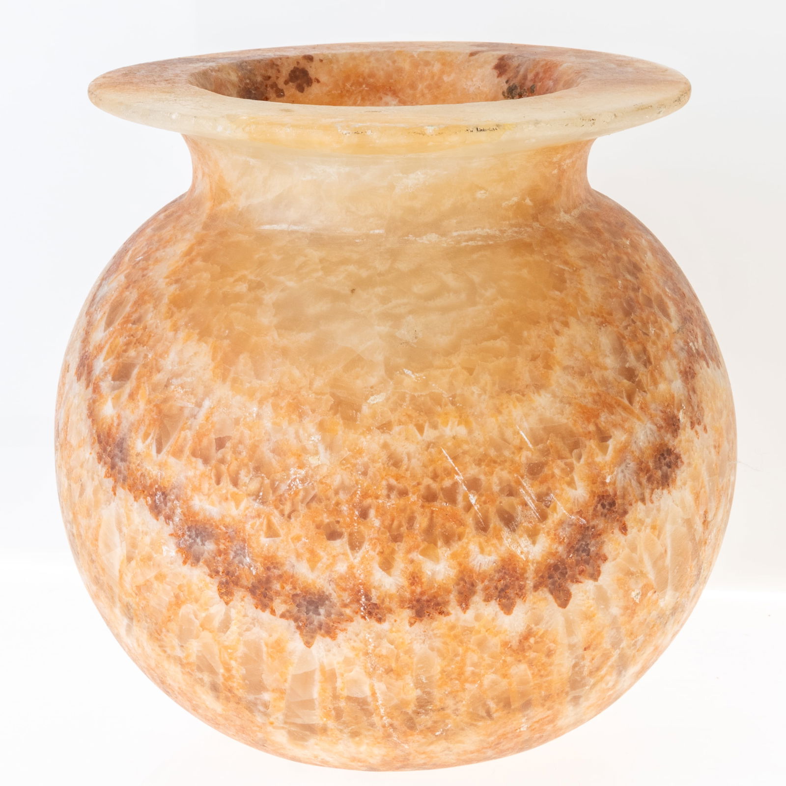 LARGE EGYPTIAN CARVED ALABASTER JAR 1ST-3RD CENTURY DYNASTY (2965-2640 BC) (1 of 16)