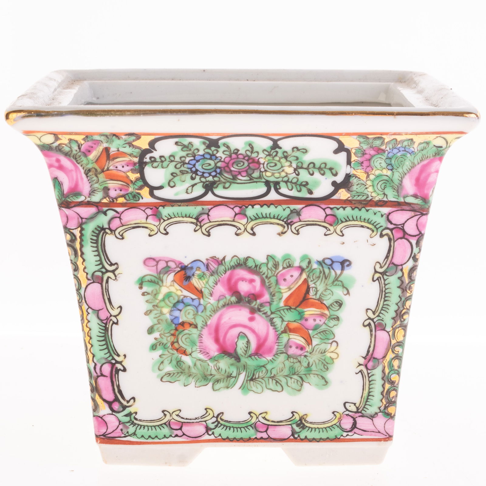 CHINESE HAND-PAINTED FAMILLE ROSE PORCELAIN CERAMIC PLANTER VASE (1 of 4)