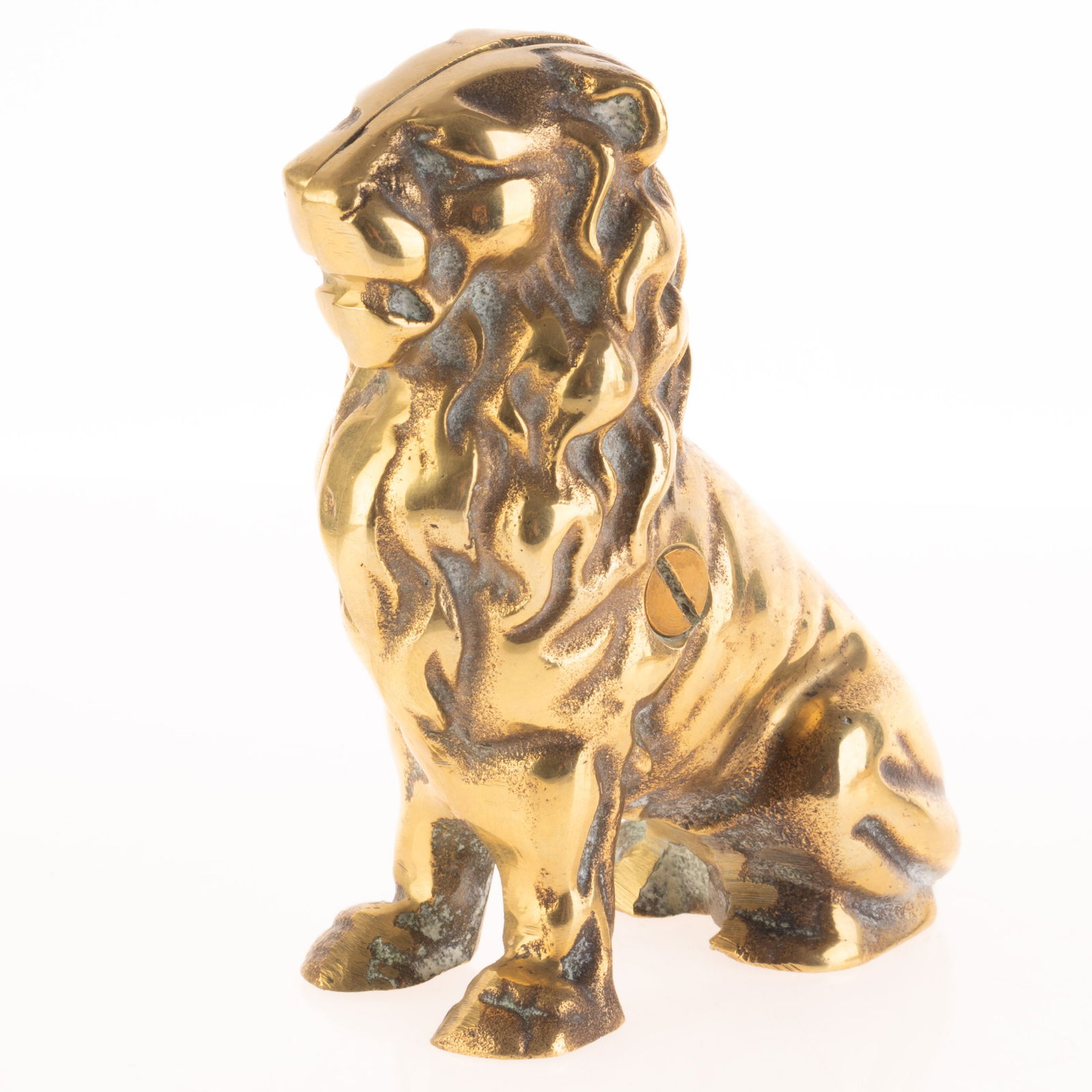 ANTIQUE BRASS LION COIN BANK FIGURE (1 of 4)