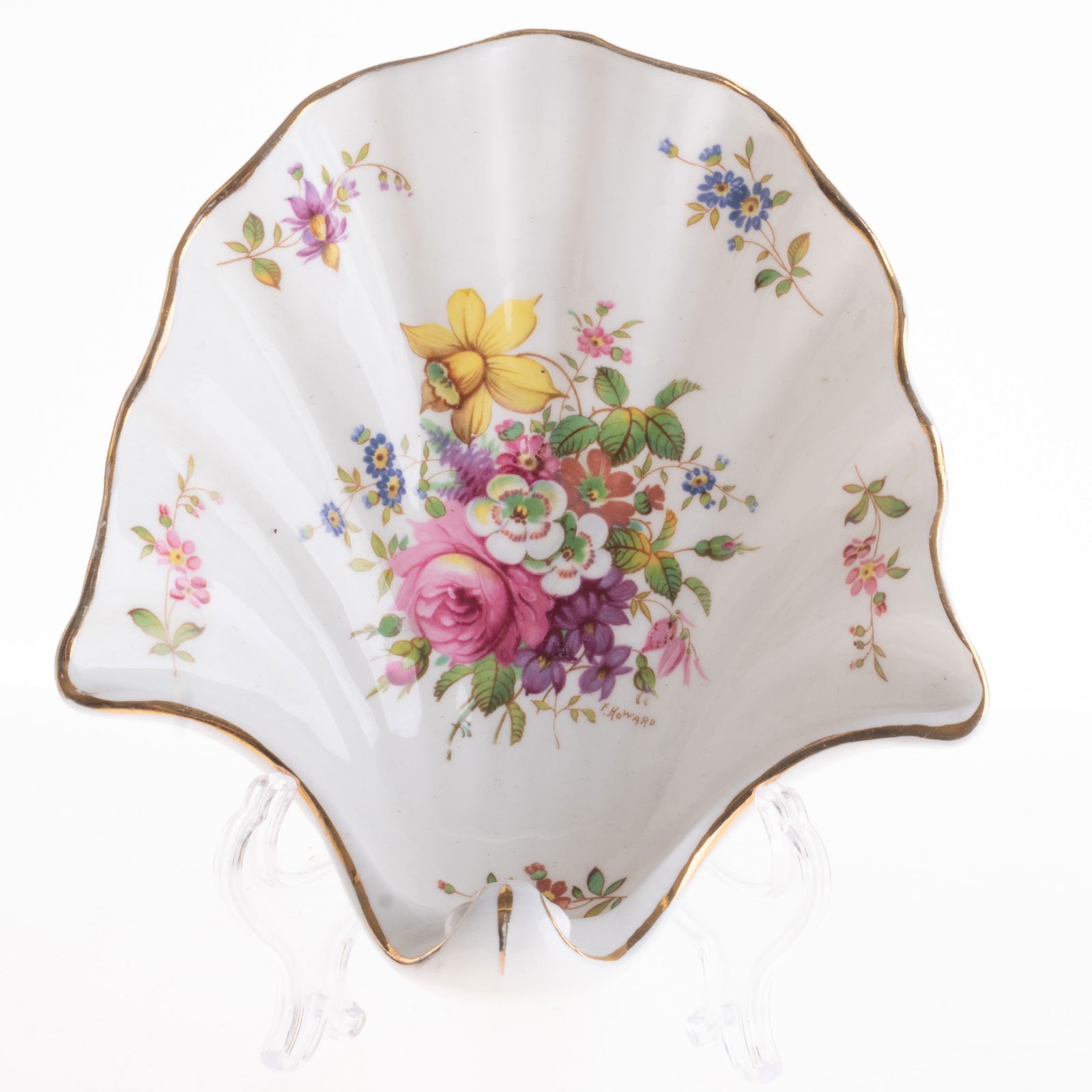 HAMMERSLEY FLORAL PORCELAIN CERAMIC SHELL DISH (1 of 3)