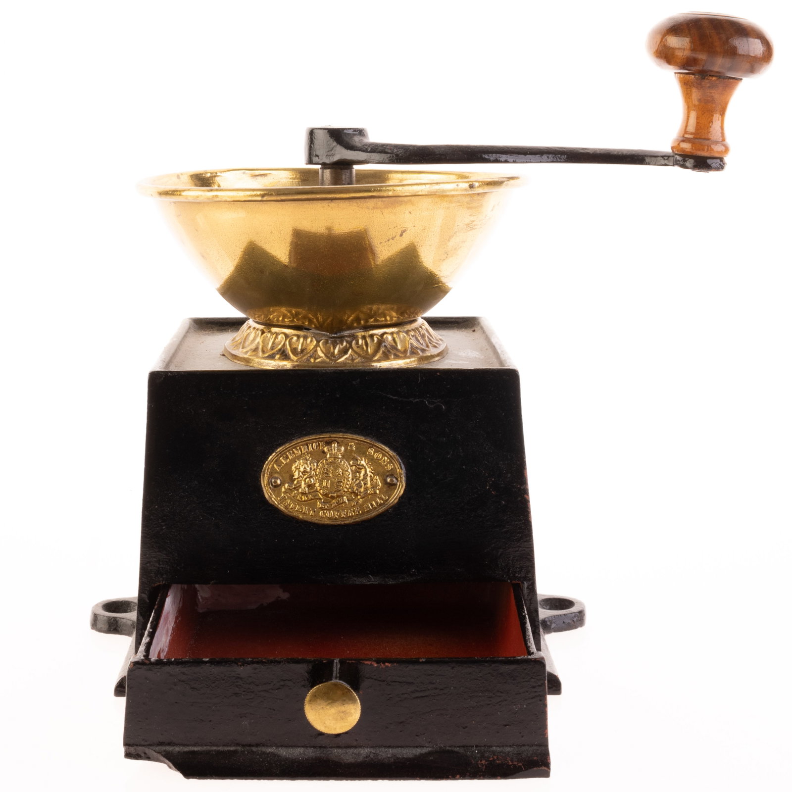 ANTIQUE VICTORIAN BRASS A. KENRICK & SONS CAST IRON COFFEE GRINDER: Kindly examine all photographs provided in this listing or ask for a condition report. All items offered are in generally good, pre-owned condition, unless otherwise specifically described. The item i