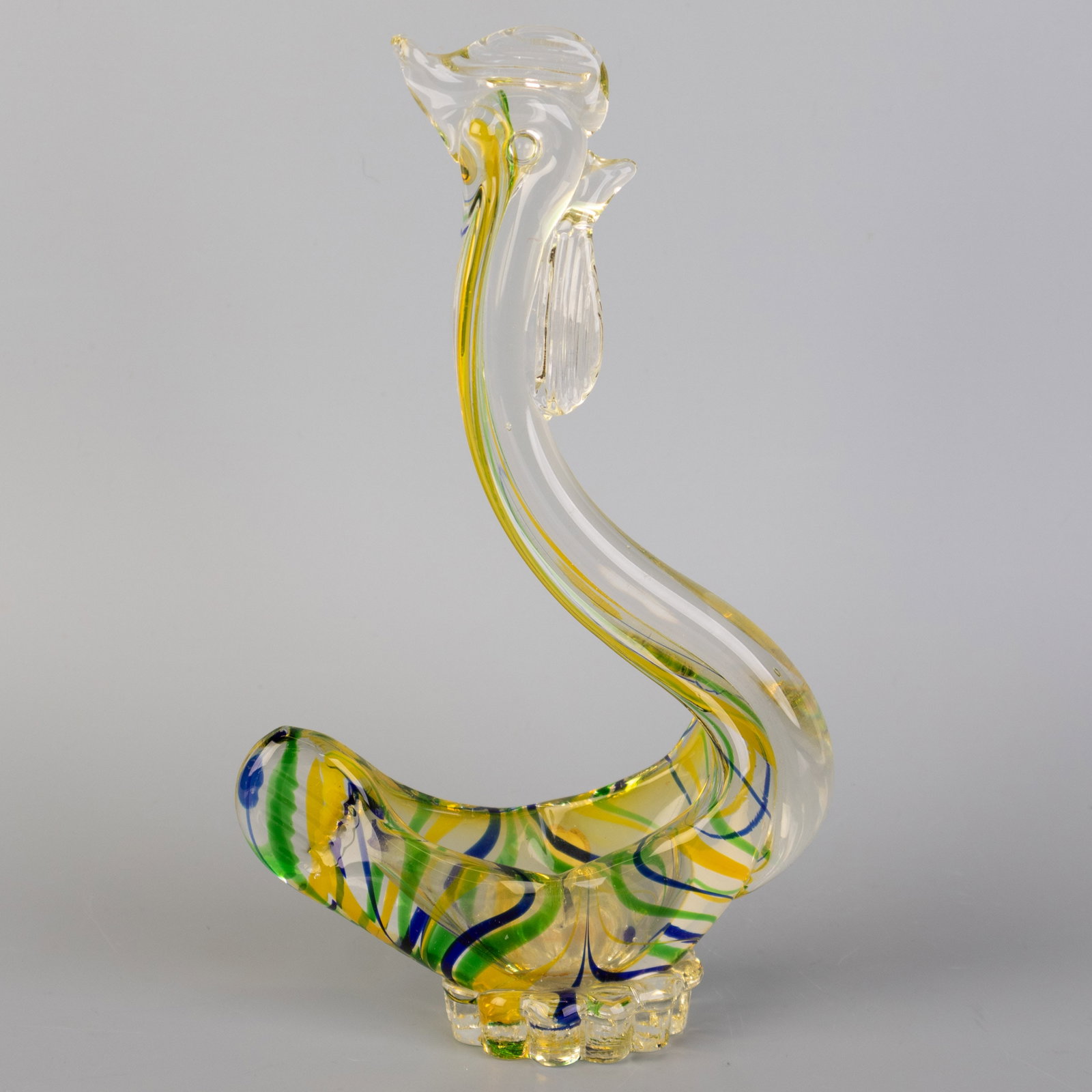 MURANO HAND-BLOWN GLASS COCKEREL SCULPTURE BOWL: Kindly examine all photographs provided in this listing or ask for a condition report. All items offered are in generally good, pre-owned condition, unless otherwise specifically described. The item i