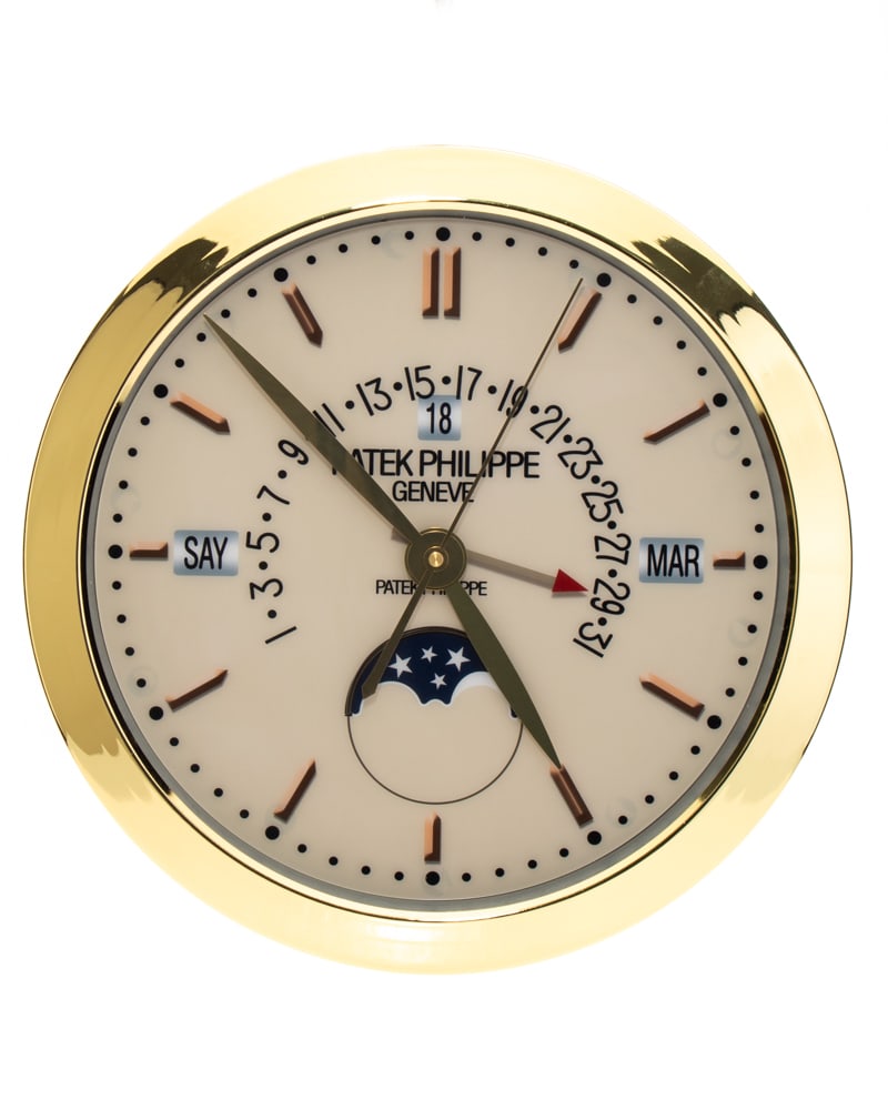 GOLD PATEK PHILIPPE AUTHORISED GENEVE WATCH DEALERSHIP CLOCK (1 of 1)