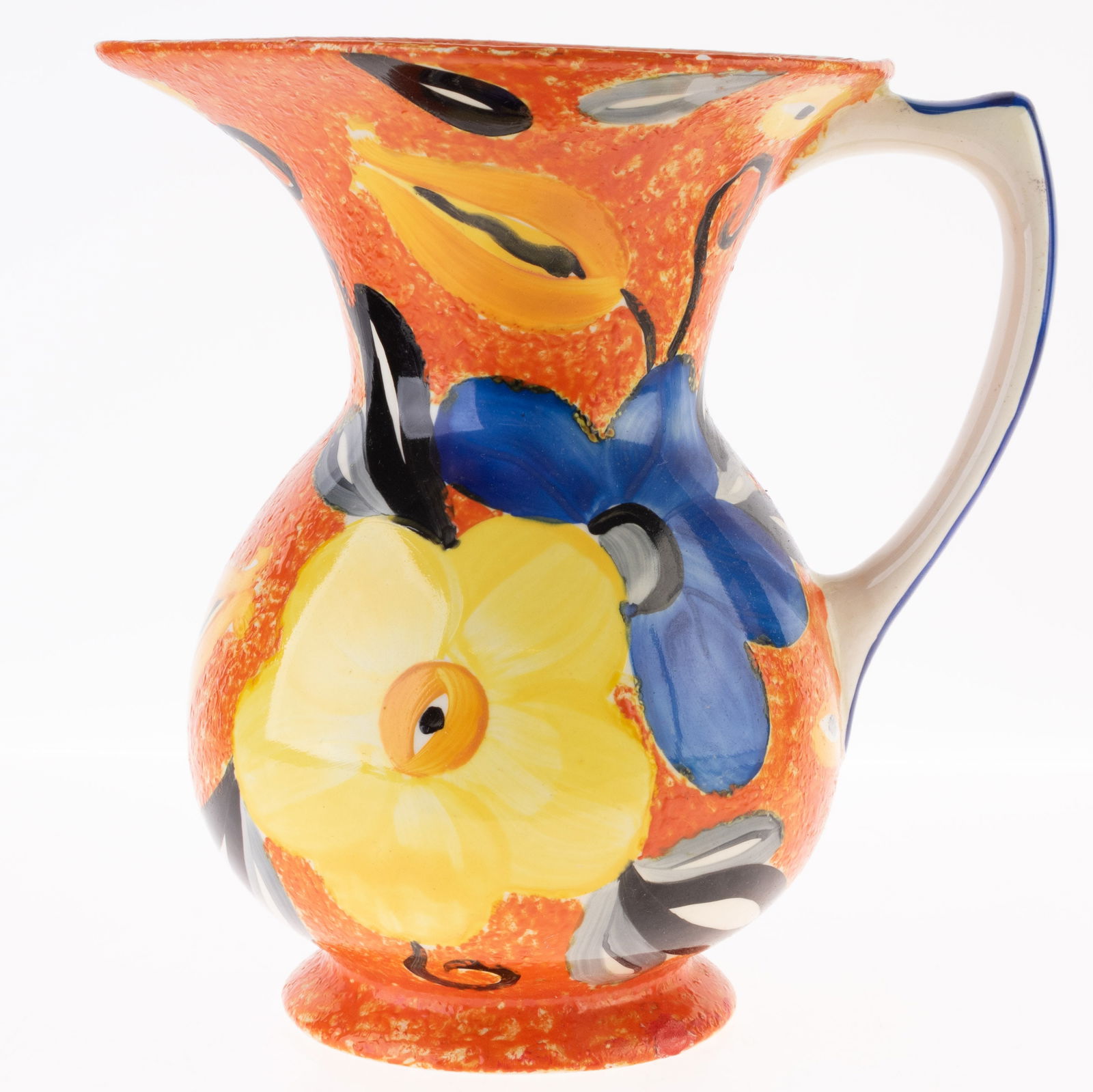 1930S ART DECO HAND PAINTED POTTERY CERAMIC JUG PITCHER (1 of 3)