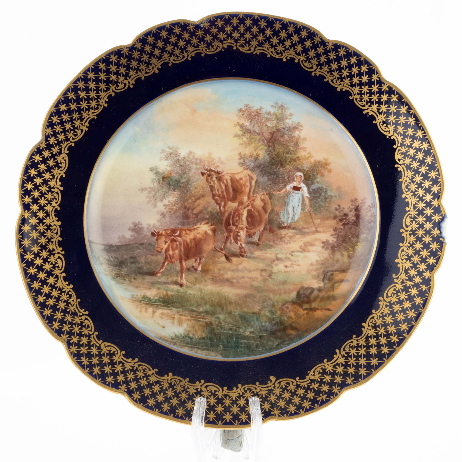 GOA LIMOGES FRENCH PORCELAIN CERAMIC PLATE: From a collection of Wedgwood and other selected ceramic/porcelain objects. Kindly examine all photographs provided in this listing or ask for a condition report. All items offered are in generally go
