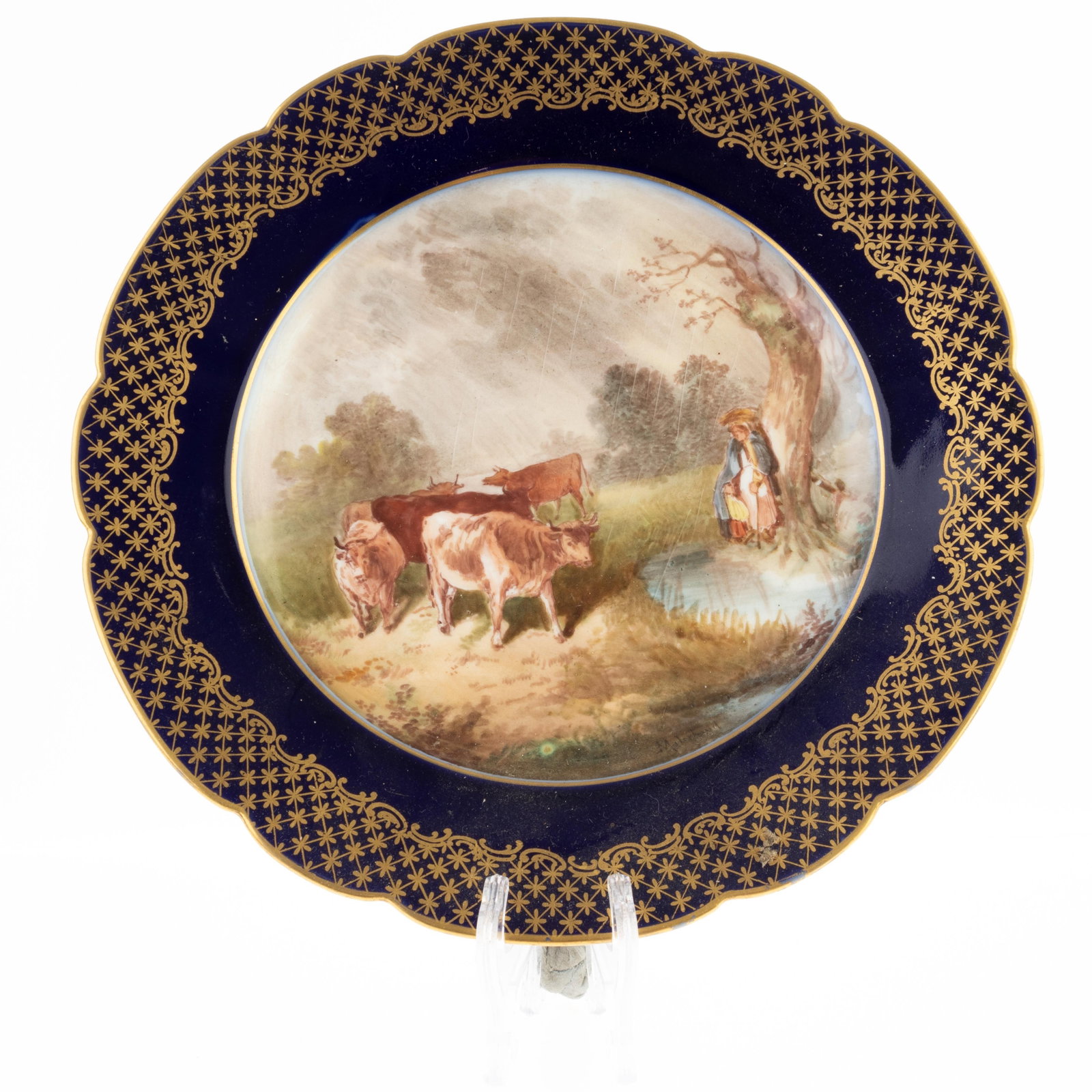GOA LIMOGES FRENCH PORCELAIN CERAMIC PLATE: From a collection of Wedgwood and other selected ceramic/porcelain objects. Kindly examine all photographs provided in this listing or ask for a condition report. All items offered are in generally go
