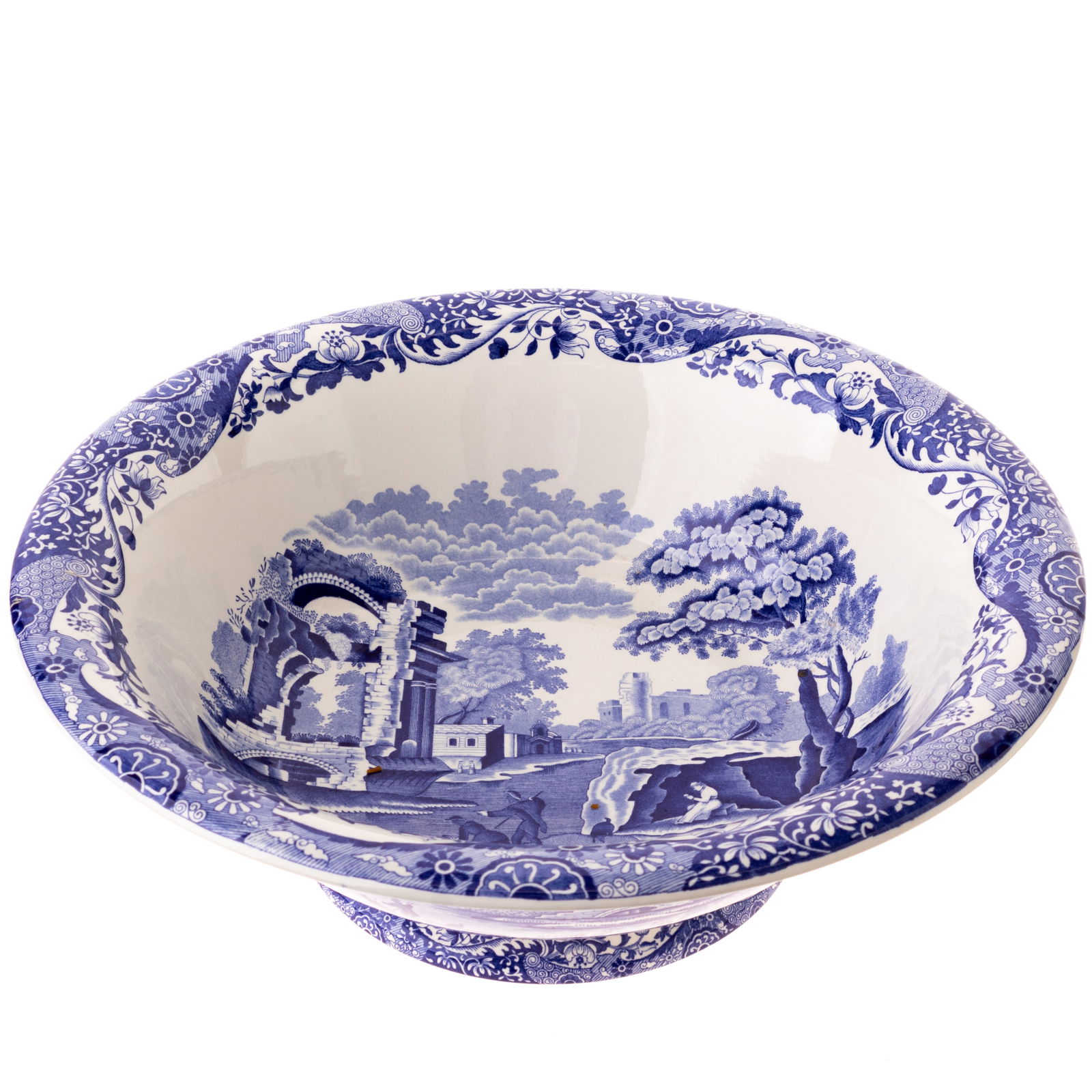 SPODE COPELAND BLUE ITALIAN CERAMIC PORCELAIN WASH BOWL: From a collection of Wedgwood and other selected ceramic/porcelain objects. Kindly examine all photographs provided in this listing or ask for a condition report. All items offered are in generally go
