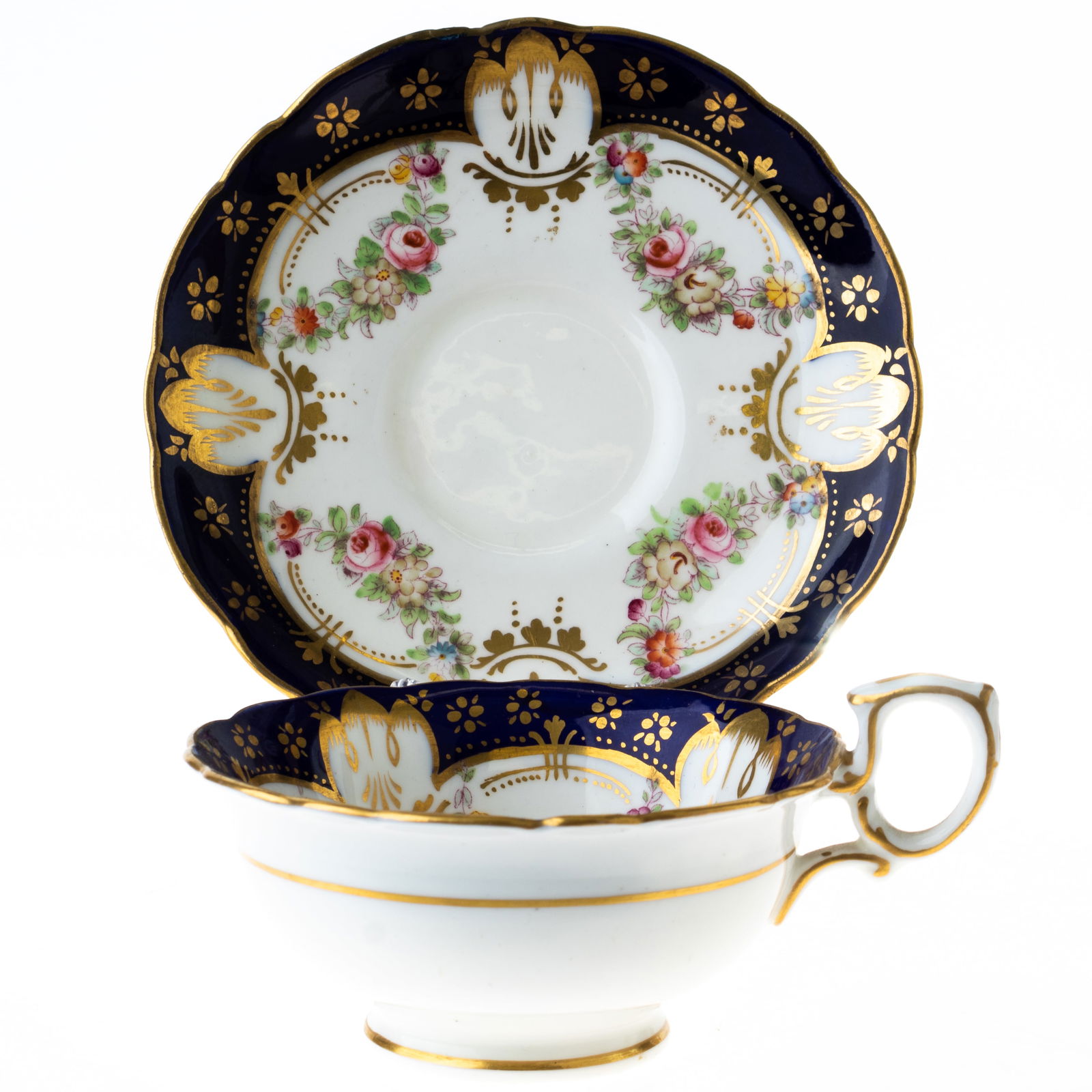 HAMMERSLEY & CO GILT PORCELAIN CERAMIC ART NOUVEAU TEACUP WITH SAUCER (1 of 4)