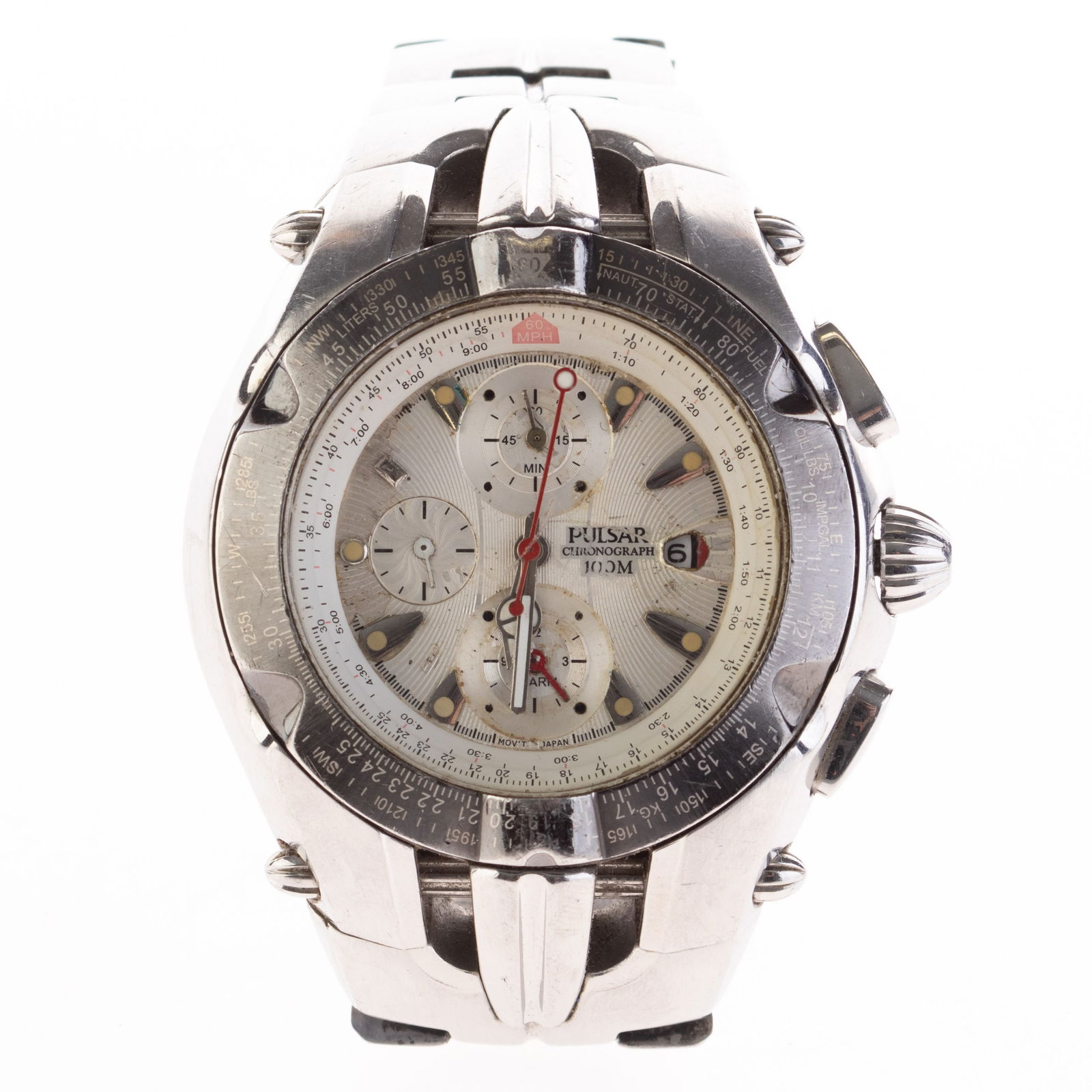 VINTAGE PULSAR CHRONOGRAPH WATCH: Kindly examine all photographs provided in this listing or ask for a condition report. All items offered are in generally good, pre-owned condition, unless otherwise specifically described. The item i