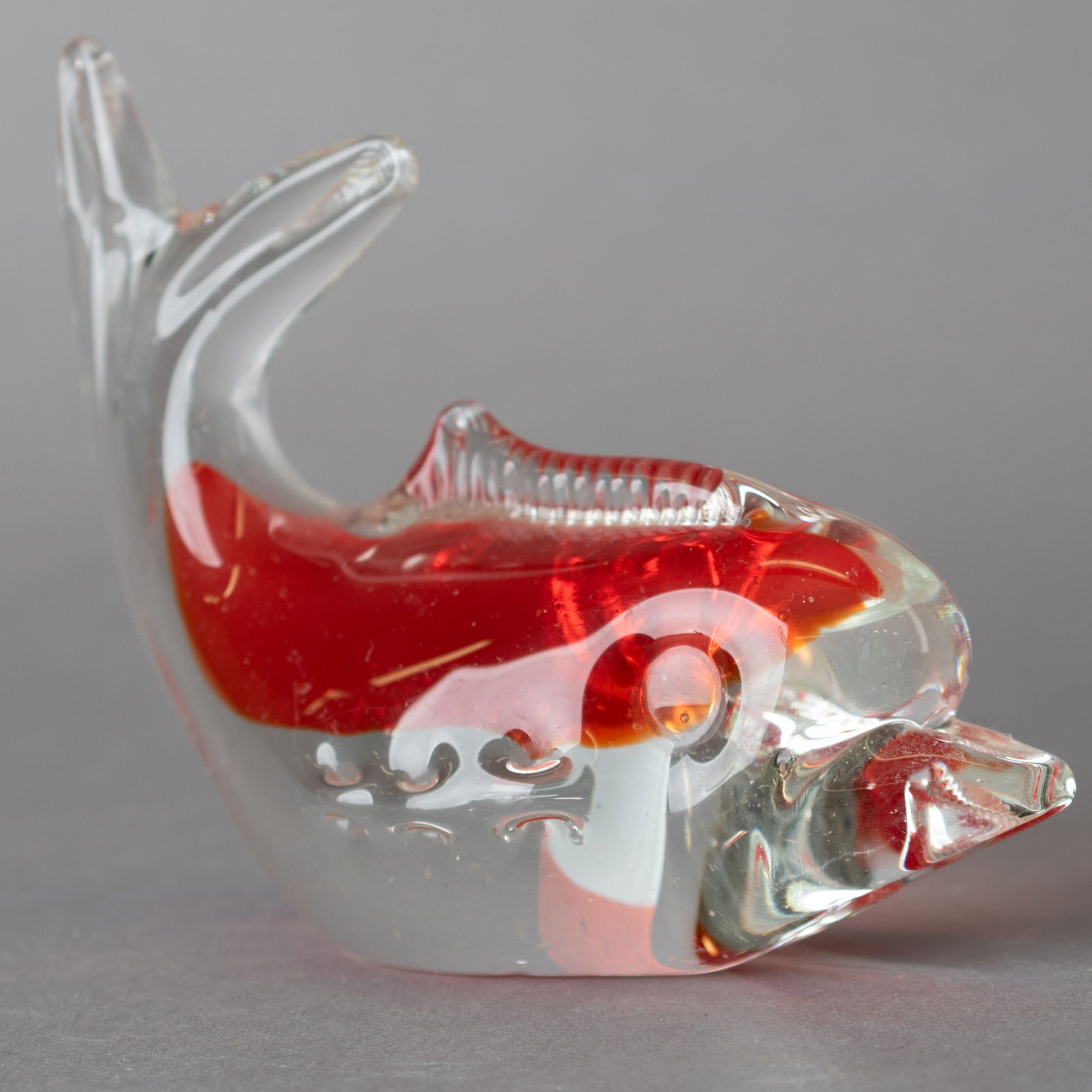 MID CENTURY MURANO VENETIAN HAND BLOWN GLASS DOLPHIN PAPERWEIGHT FIGURE (1 of 3)