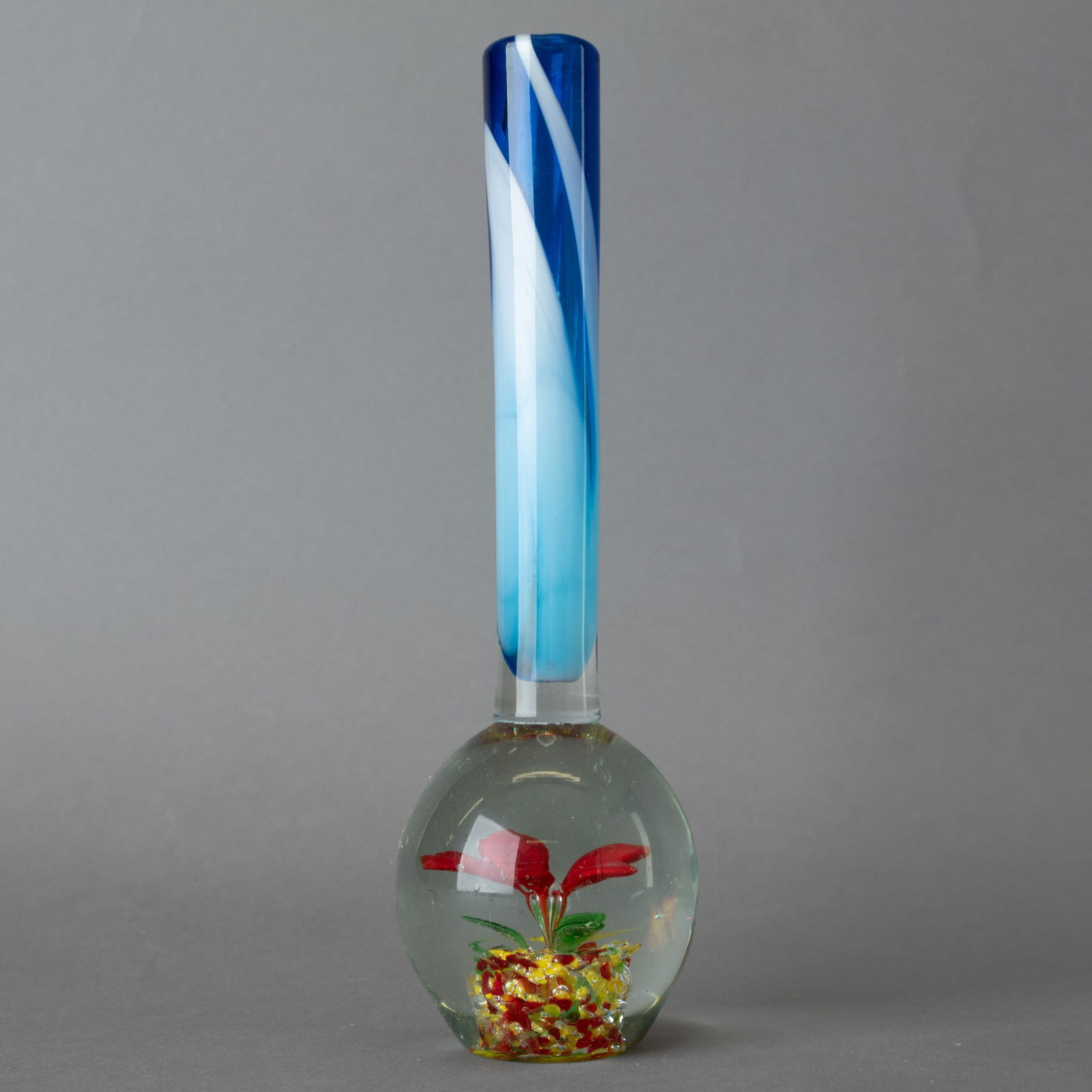MURANO VENETIAN HAND BLOWN MILLEFIORI GLASS PAPERWEIGHT BUD VASE (1 of 3)