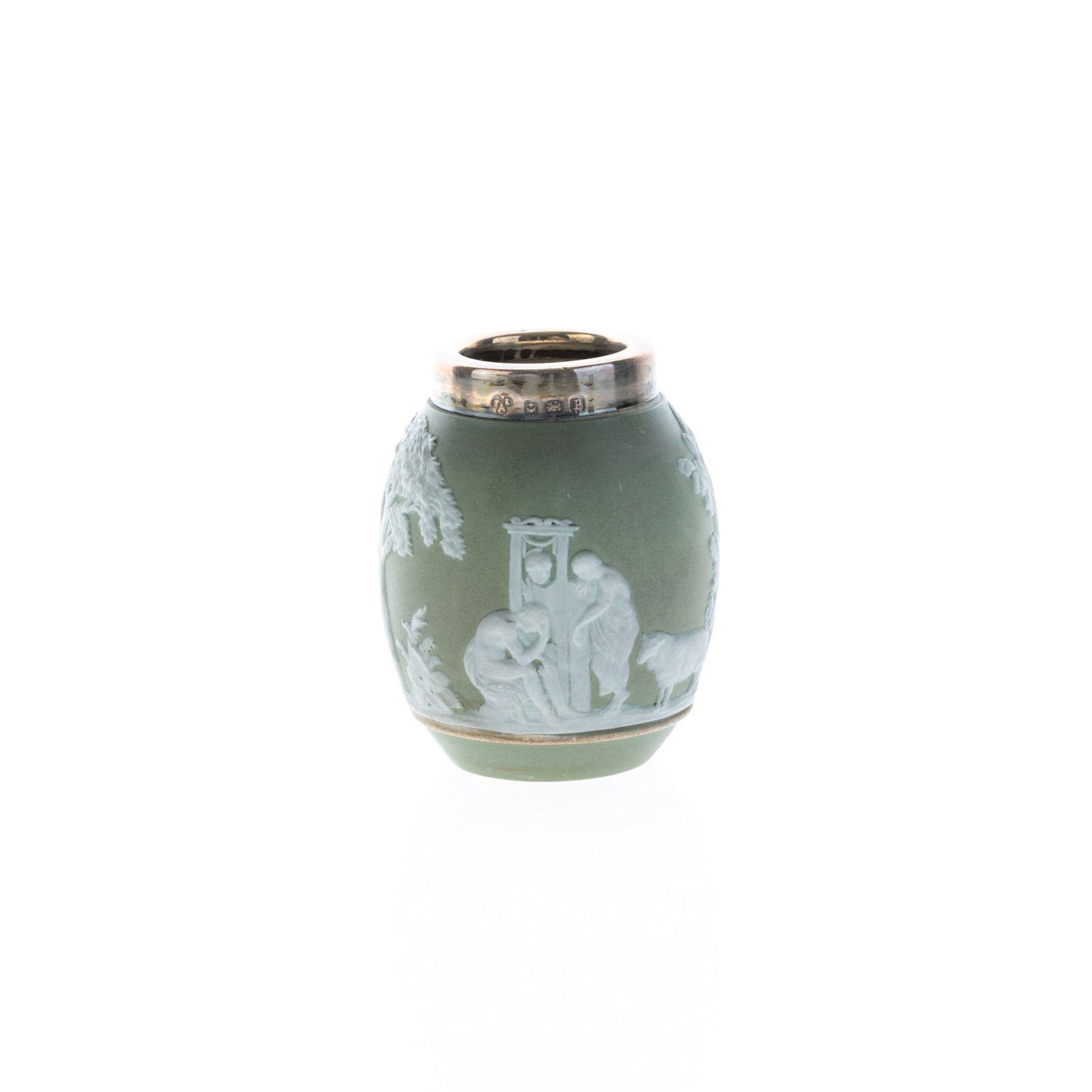 WEDGWOOD GREEN JASPER CERAMIC CLASSICAL MATCH HOLDER (1 of 2)