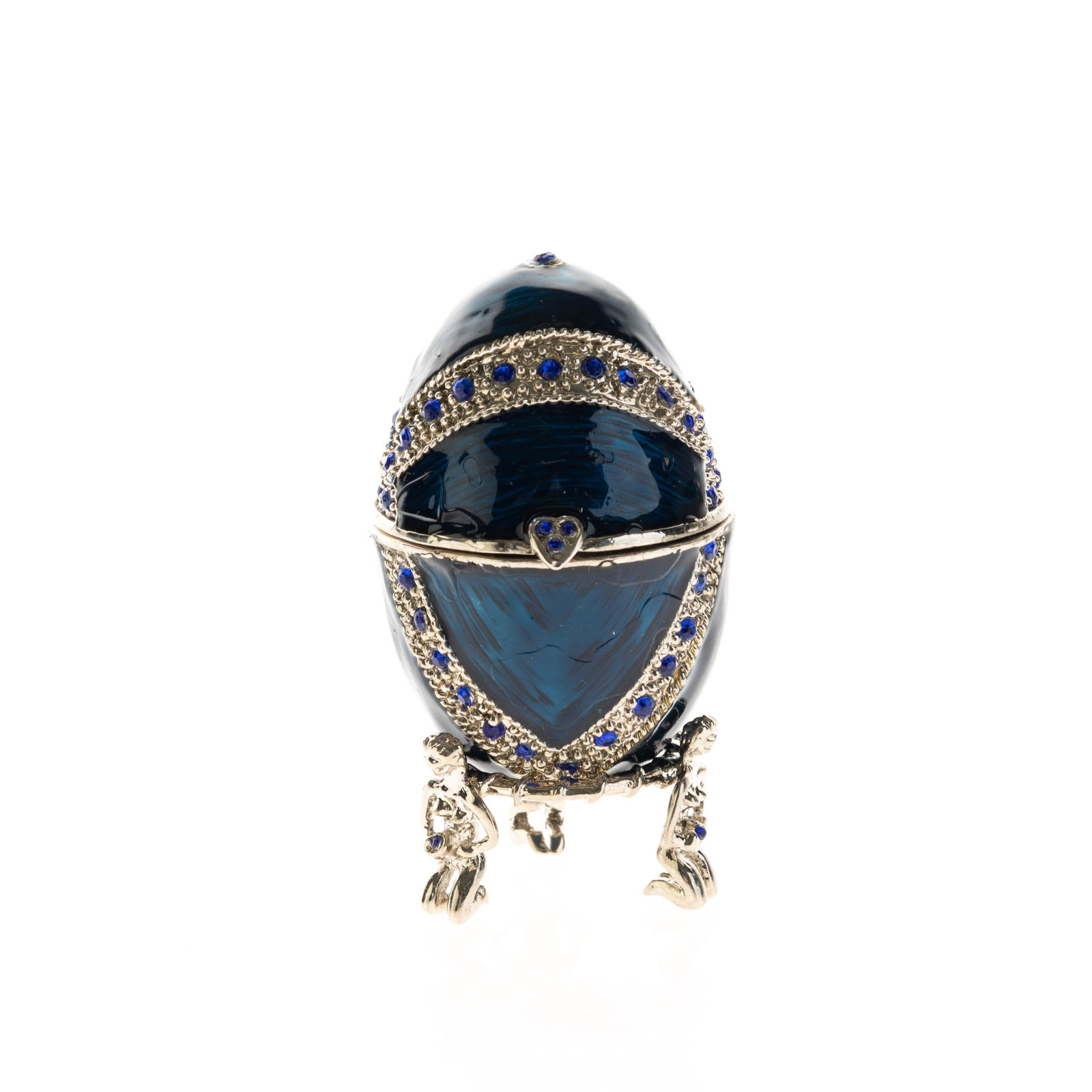 FABERGE STYLE ENAMEL EGG JEWELLERY BOX (1 of 2)