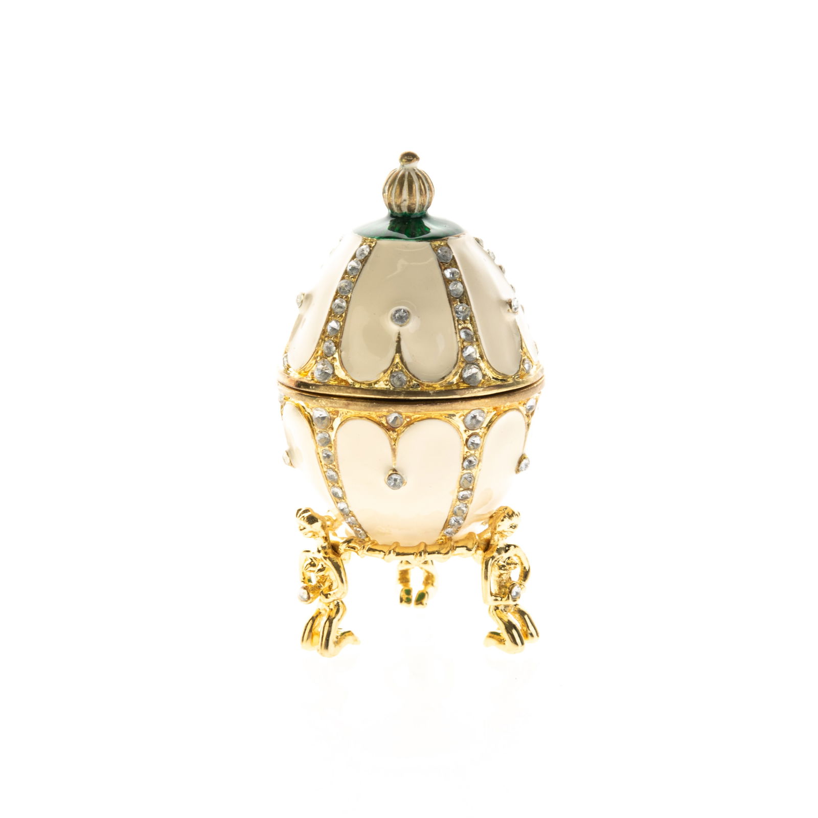 FABERGE STYLE ENAMEL EGG JEWELLERY BOX (1 of 2)