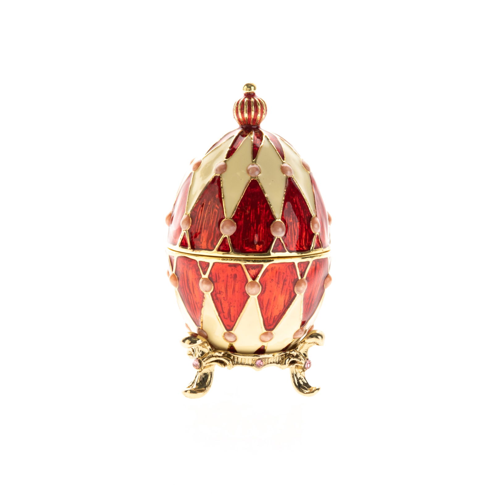 FABERGE STYLE ENAMEL EGG JEWELLERY BOX (1 of 2)