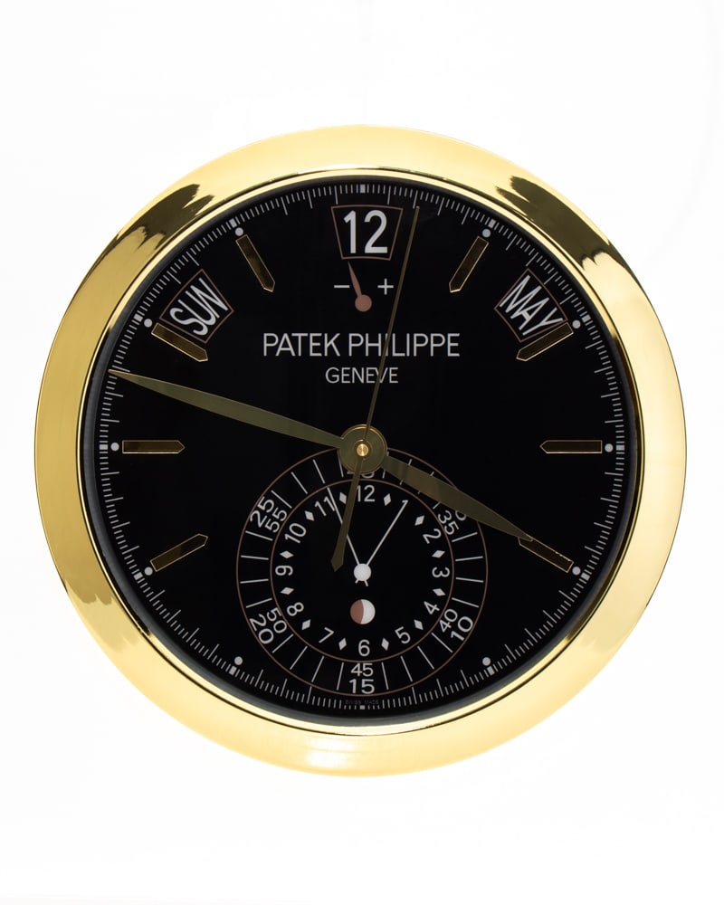 GOLD PATEK PHILIPPE AUTHORISED GENEVE WATCH DEALERSHIP CLOCK (1 of 1)