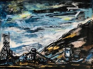 David Smith. South Africa, West Rand. Mixed Media. ca. 1970s.: David Smith 1920-1998 Painter using a richly Expressionist palette, draughtsman, printmaker and teacher, born in Lowestoft, Suffolk, where he attended the Technical School, also Lowestoft and Norwich