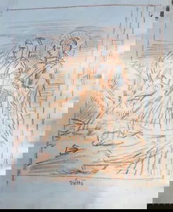 William Strang (1859 - 1921) Pastel, After Giotto: 7.5 x 9.25". Kindly examine all photographs provided in this listing or ask for a condition report. All items offered are in generally good, pre-owned condition, unless otherwise specifically describe