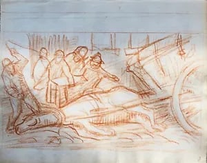 William Strang (1859 - 1921) Pastel, Overworked: 9.25 x 7.5". Kindly examine all photographs provided in this listing or ask for a condition report. All items offered are in generally good, pre-owned condition, unless otherwise specifically describe