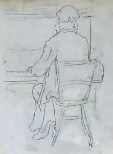 William Strang (1859 - 1921), "Figure Study", Recto/Verso, Pencil: 8.5 x 7.25". Kindly examine all photographs provided in this listing or ask for a condition report. All items offered are in generally good, pre-owned condition, unless otherwise specifically describe