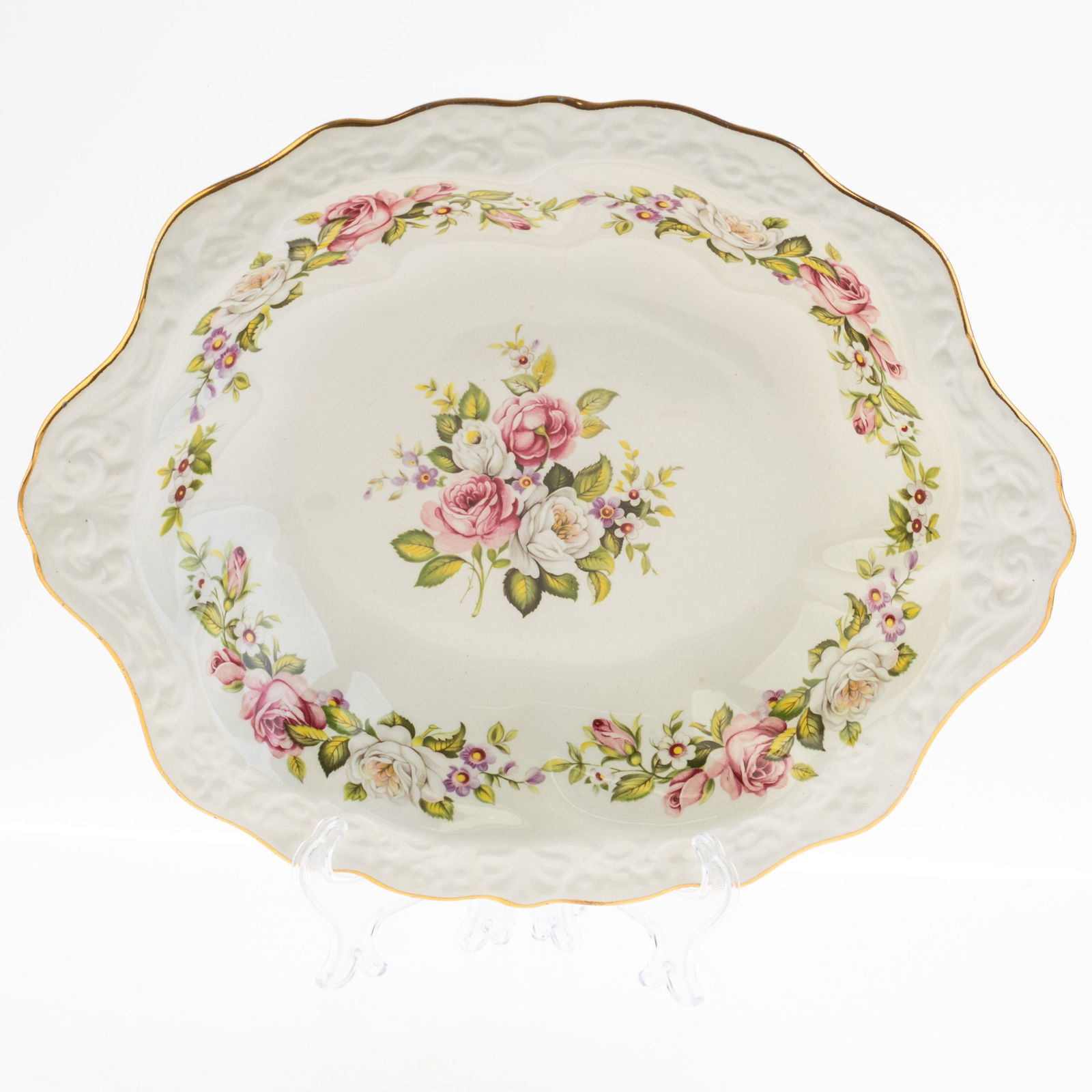 OLD FOLEY GILT PORCELAIN ROSES TRAY (1 of 3)
