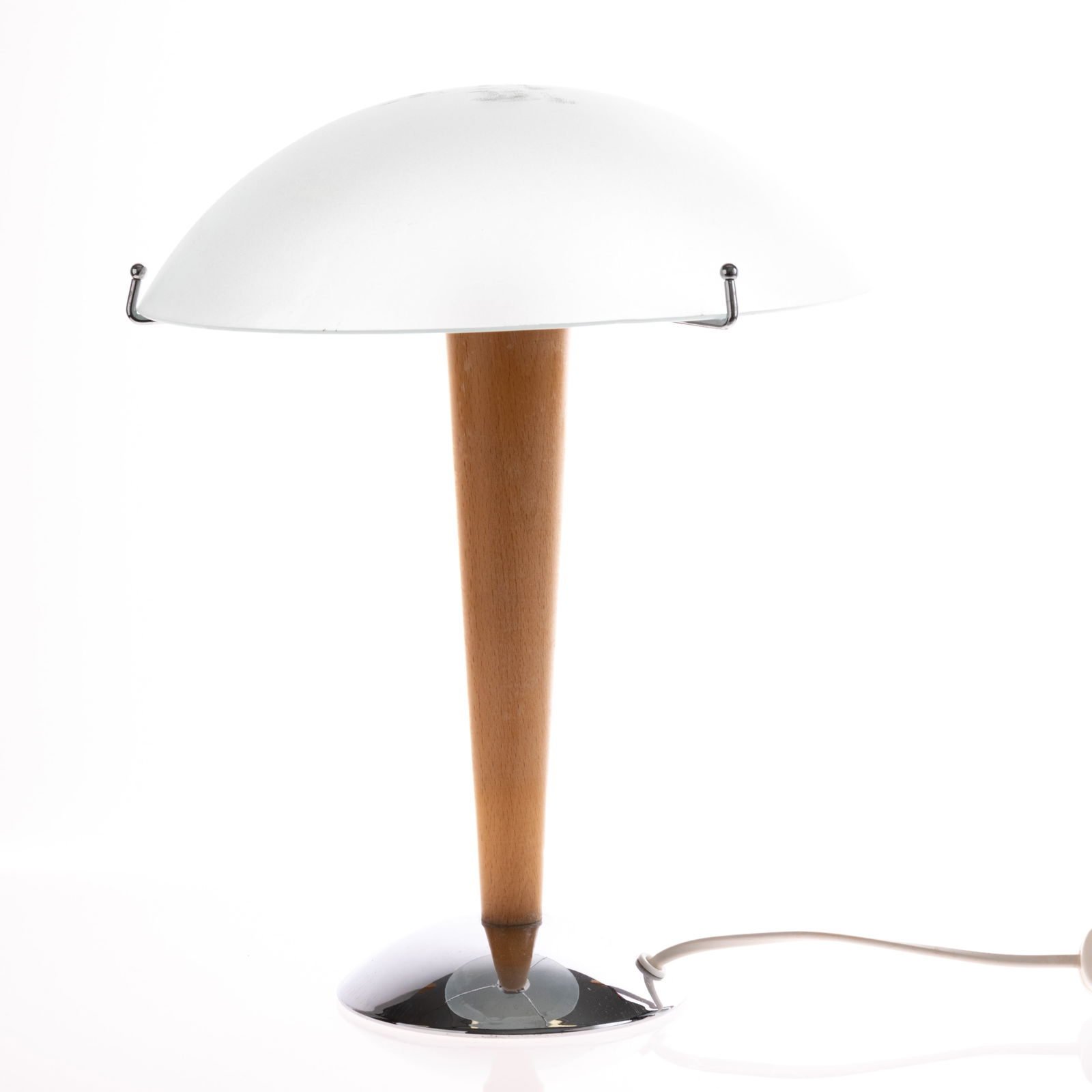 ART DECO OPALINE GLASS CHROME TABLE LAMP (1 of 2)