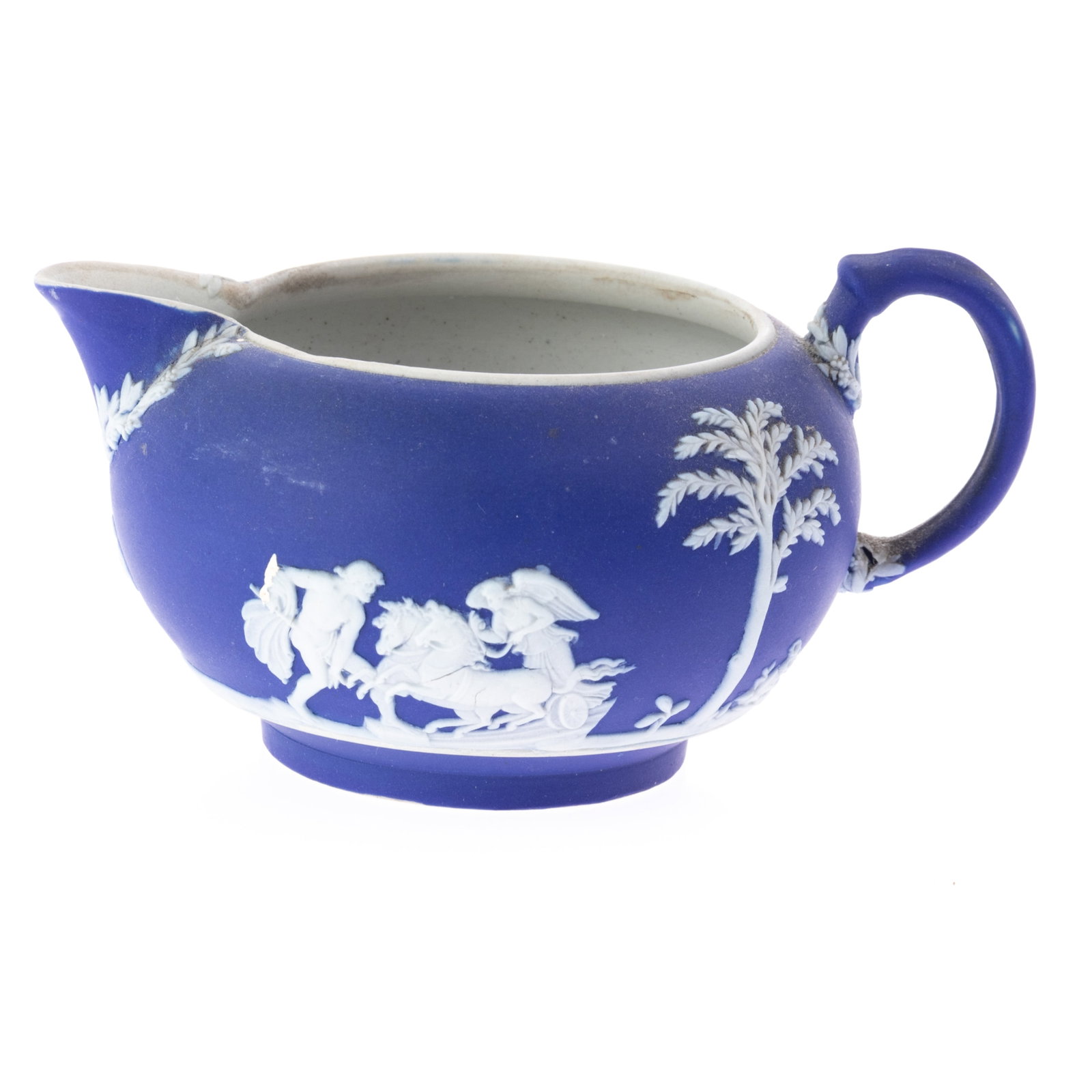 WEDGWOOD PORCELAIN CERAMIC JASPER CREAM JUG: (W) 13CM.From a collection of Wedgwood and other selected ceramic/porcelain objects. Kindly examine all photographs provided in this listing or ask for a condition report. All items offered are in gen