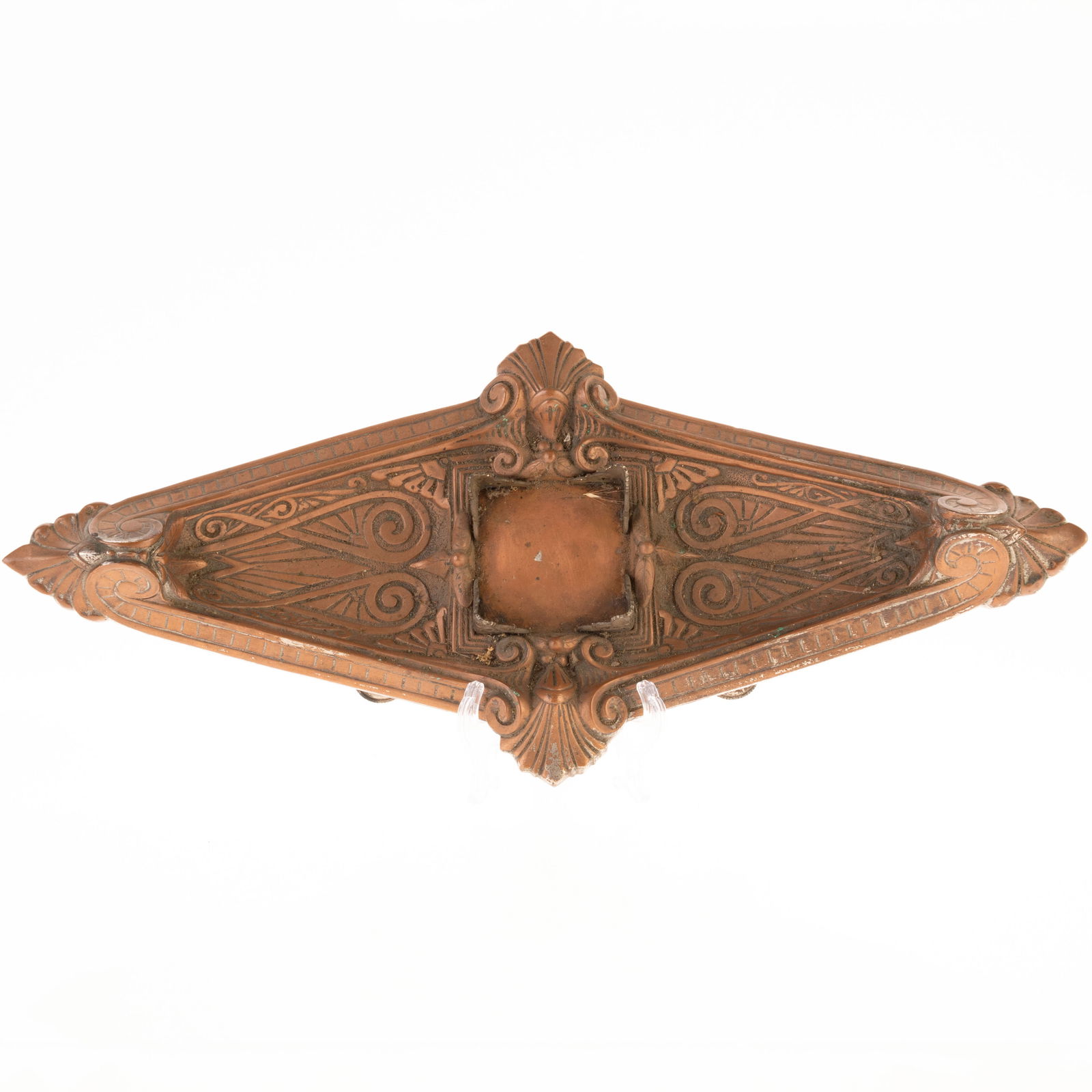 ANTIQUE ART NOUVEAU COPPER DESK INKWELL STAND EARLY 20TH CENTURY (1 of 4)