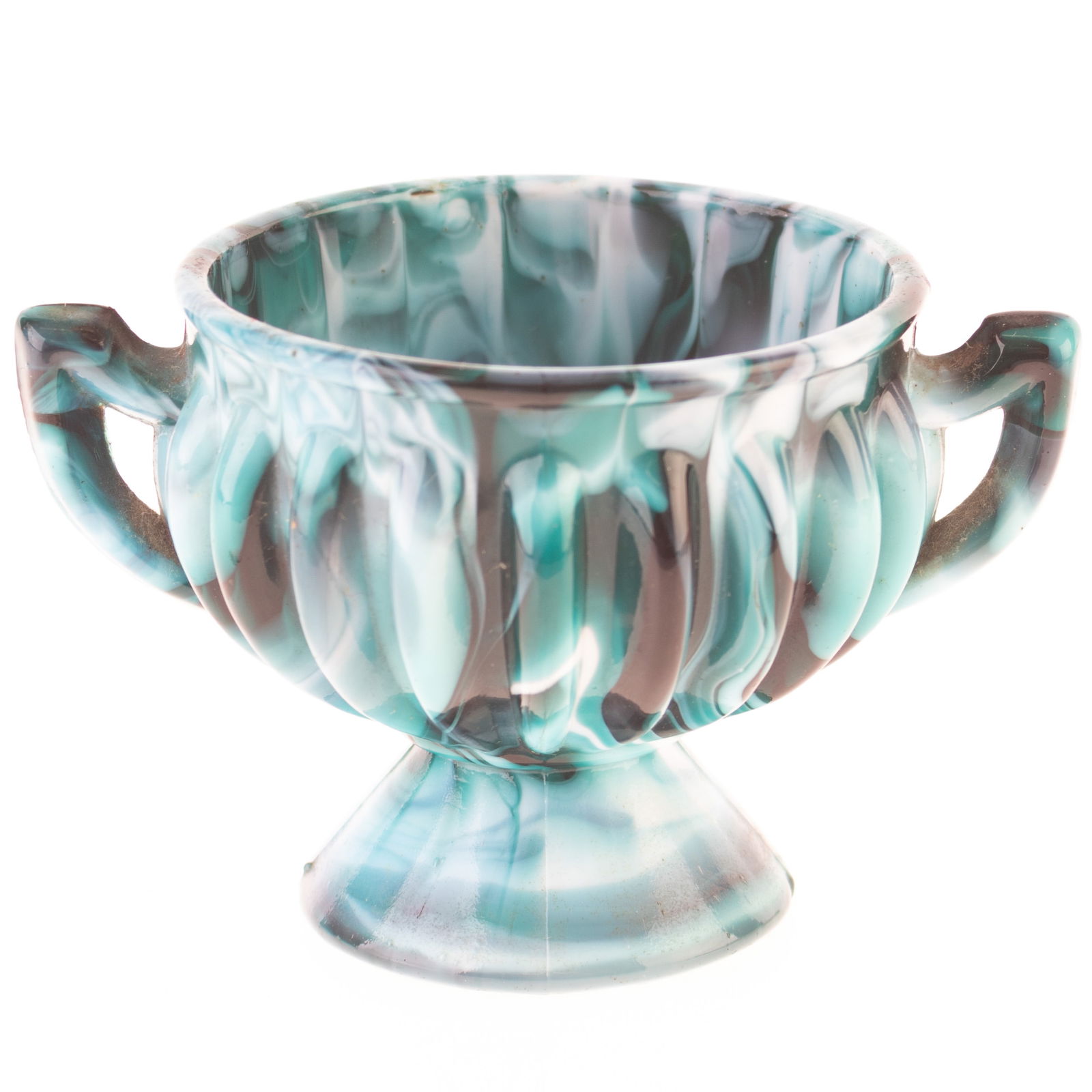 ANTIQUE VICTORIAN SOWERBY PRESSED GLASS HANDLED URN 19TH CENTURY (1 of 3)