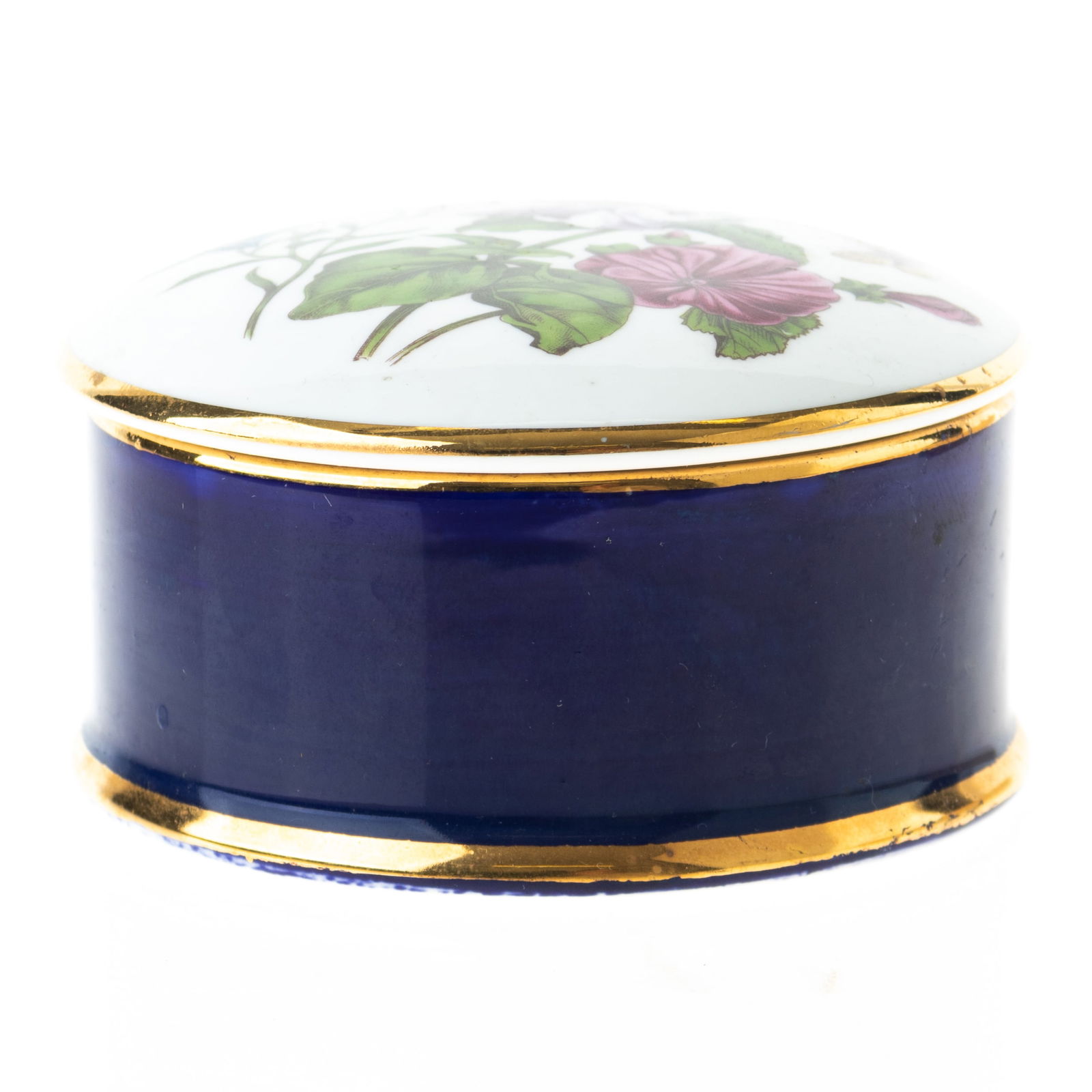 FINE GILT PORCELAIN CERAMIC LIDDED FLORAL TRINKET BOX (1 of 4)