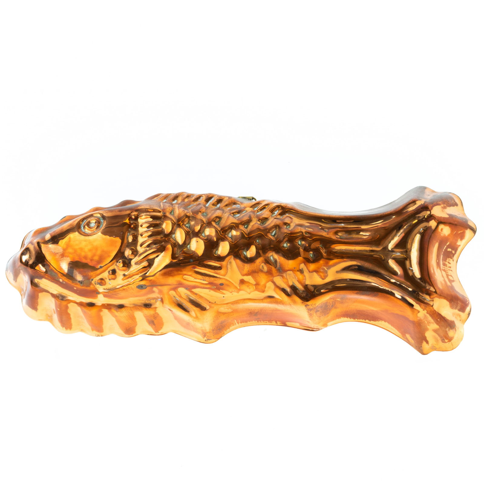 ANTIQUE EDWARDIAN KITCHEN COPPER FISH JELLY MOLD WALL HANGING (1 of 3)