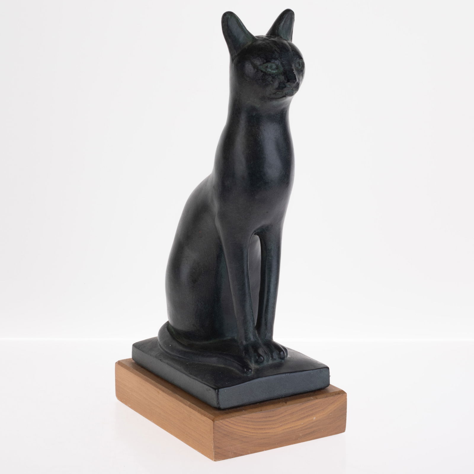 BRONZE SEATED ANUBIS CAT FIGURE AFTER THE ANCIENT EGYPTIAN (1 of 3)