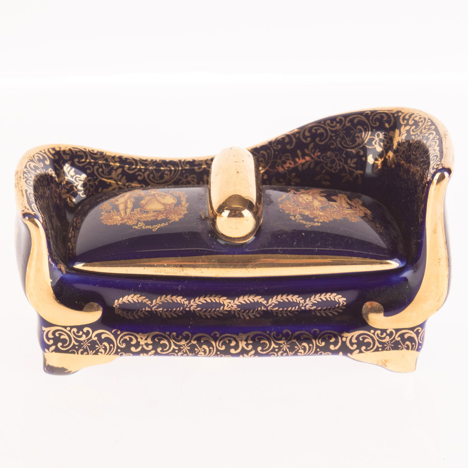 FRENCH LIMOGES FINE GILT PORCELAIN TRINKET BOX (1 of 3)