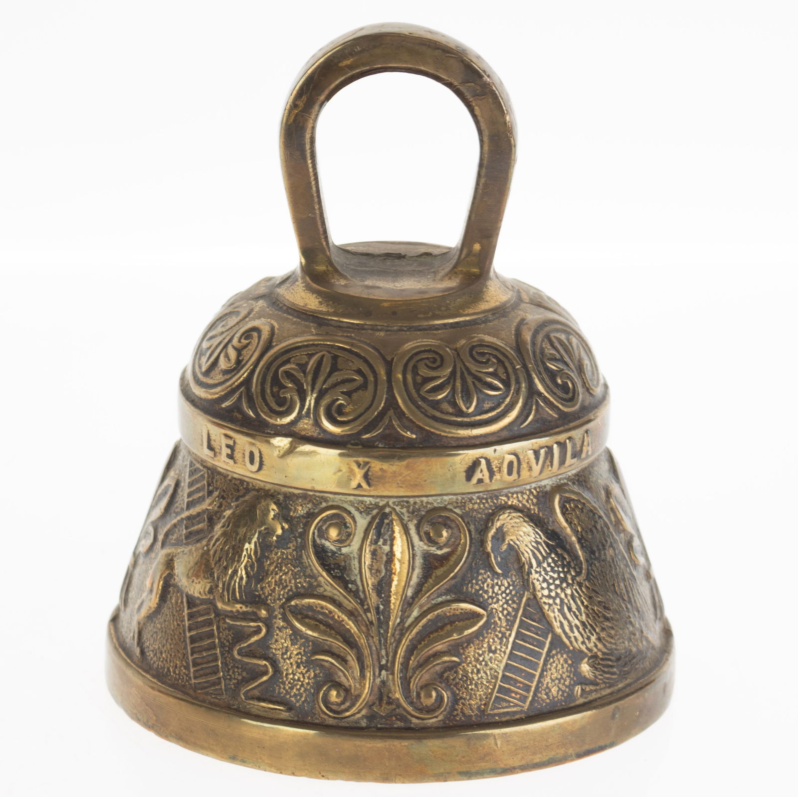 ANTIQUE BRASS LION BELL (1 of 3)