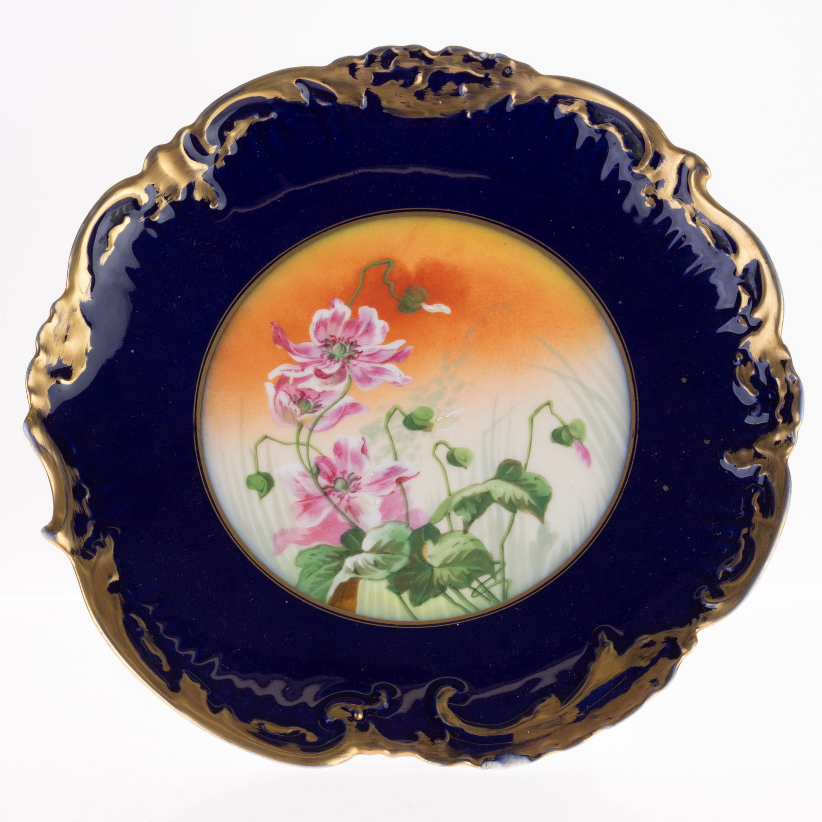 ANTIQUE LIMOGES FRENCH PORCELAIN FOOTED FLORAL COMPORT (1 of 5)