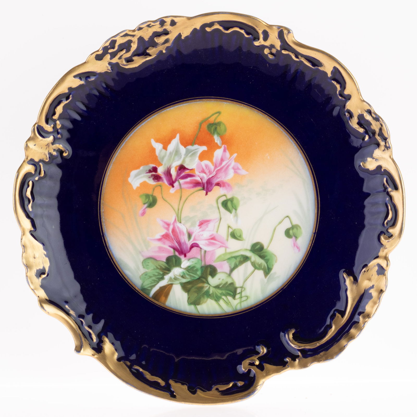 ANTIQUE LIMOGES FRENCH PORCELAIN FOOTED FLORAL COMPORT (1 of 5)