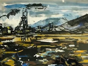 View of a South African Mine: David Smith 1920-1998 Painter using a richly Expressionist palette, draughtsman, printmaker and teacher, born in Lowestoft, Suffolk, where he attended the Technical School, also Lowestoft and Norwich