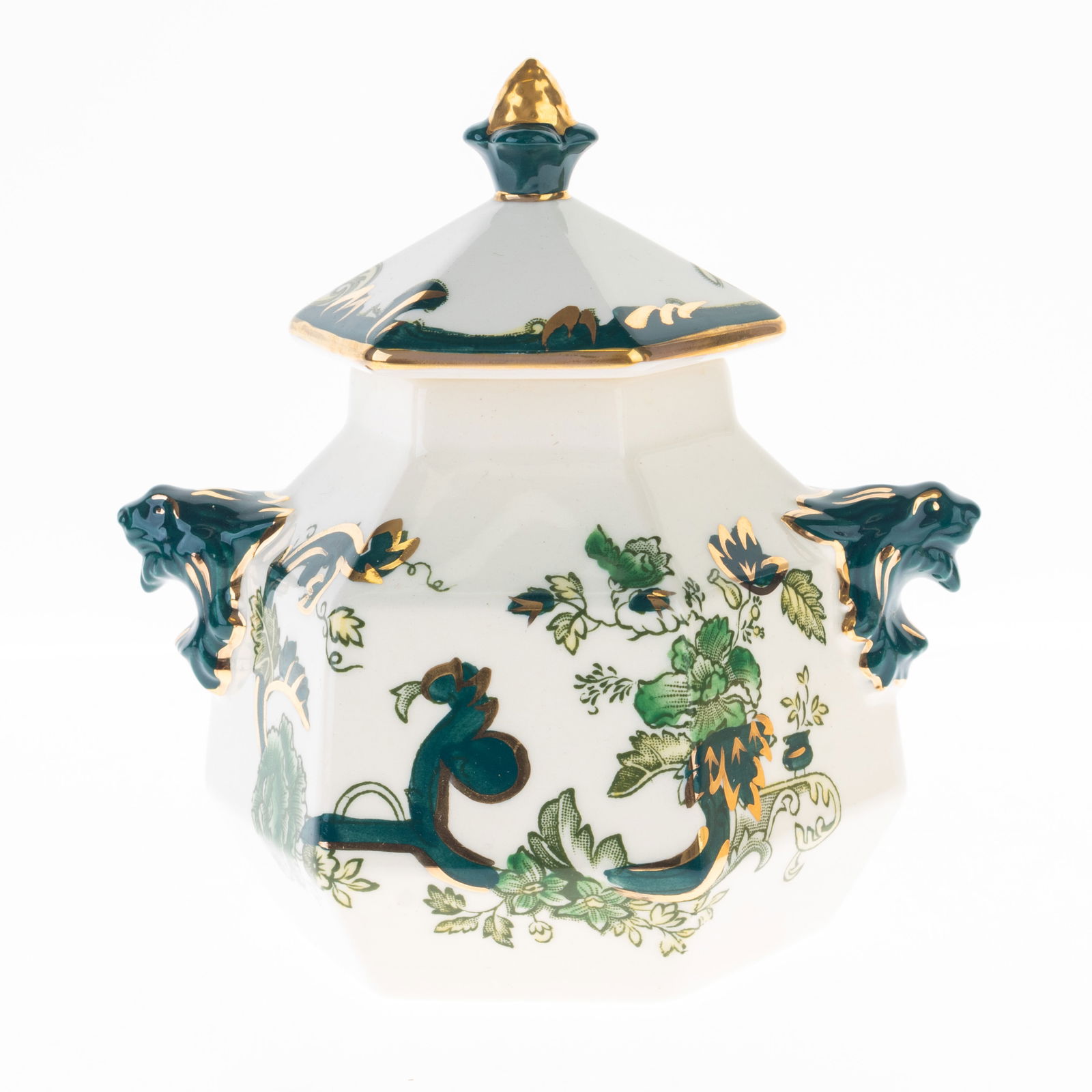 MASON'S CHARTREUSE PATTERN IRONSTONE CERAMIC GILT PORCELAIN JAR (1 of 3)